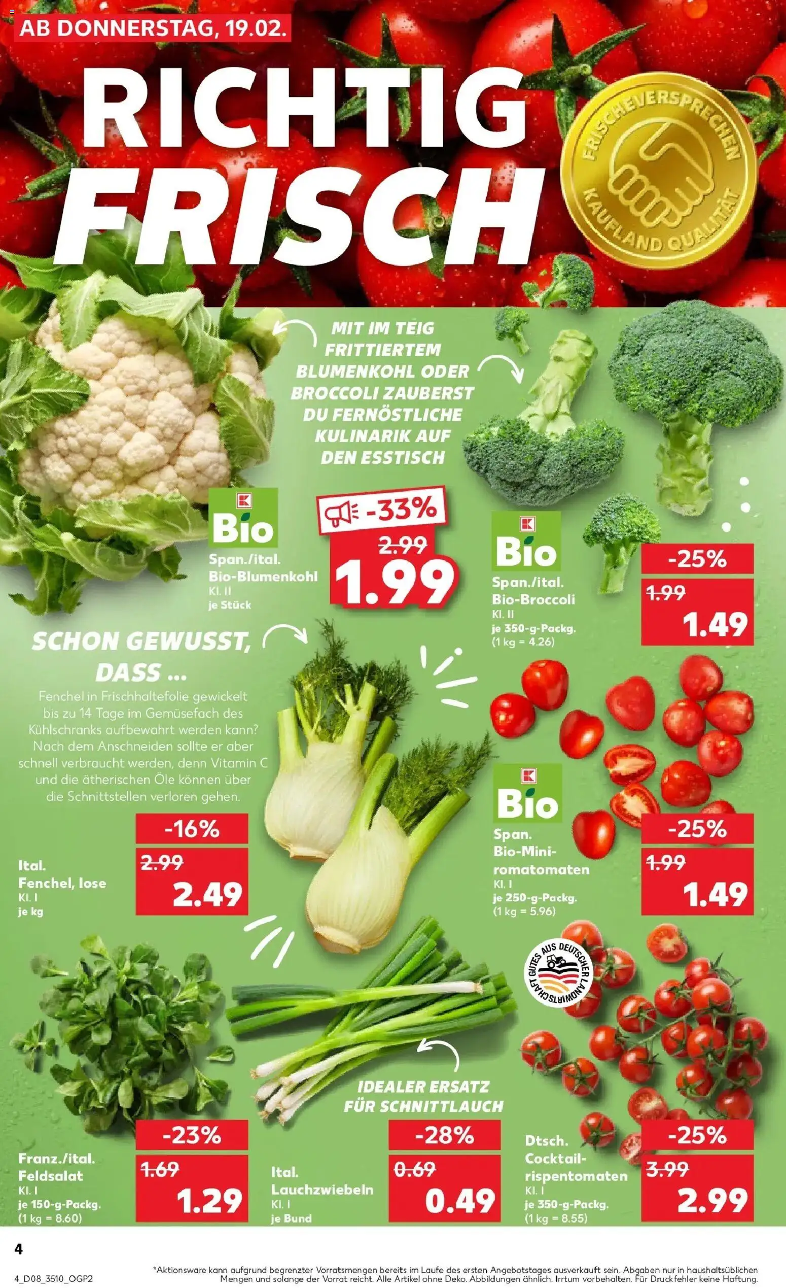Kaufland prospekt Aue-Bad Schlema	 – gültig ab 19.02.2026 | Seite: 12 | Produkte: Esstisch, Blumenkohl
