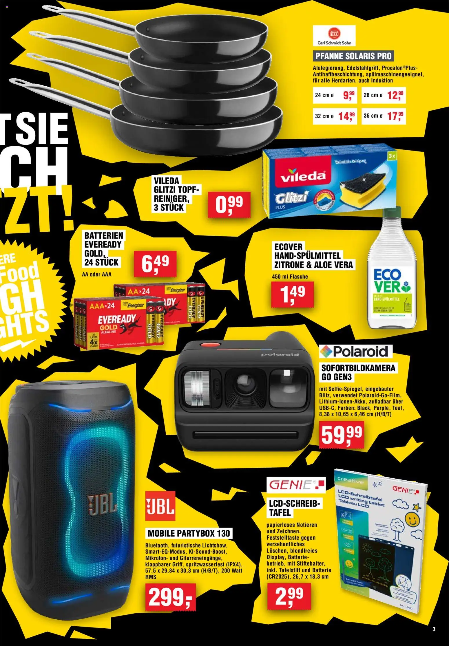 Handelshof Non-Food Highlights – gültig ab 15.10.2026 | Seite: 3 | Produkte: Mikrofon, Batterien, Batterie, Tablet