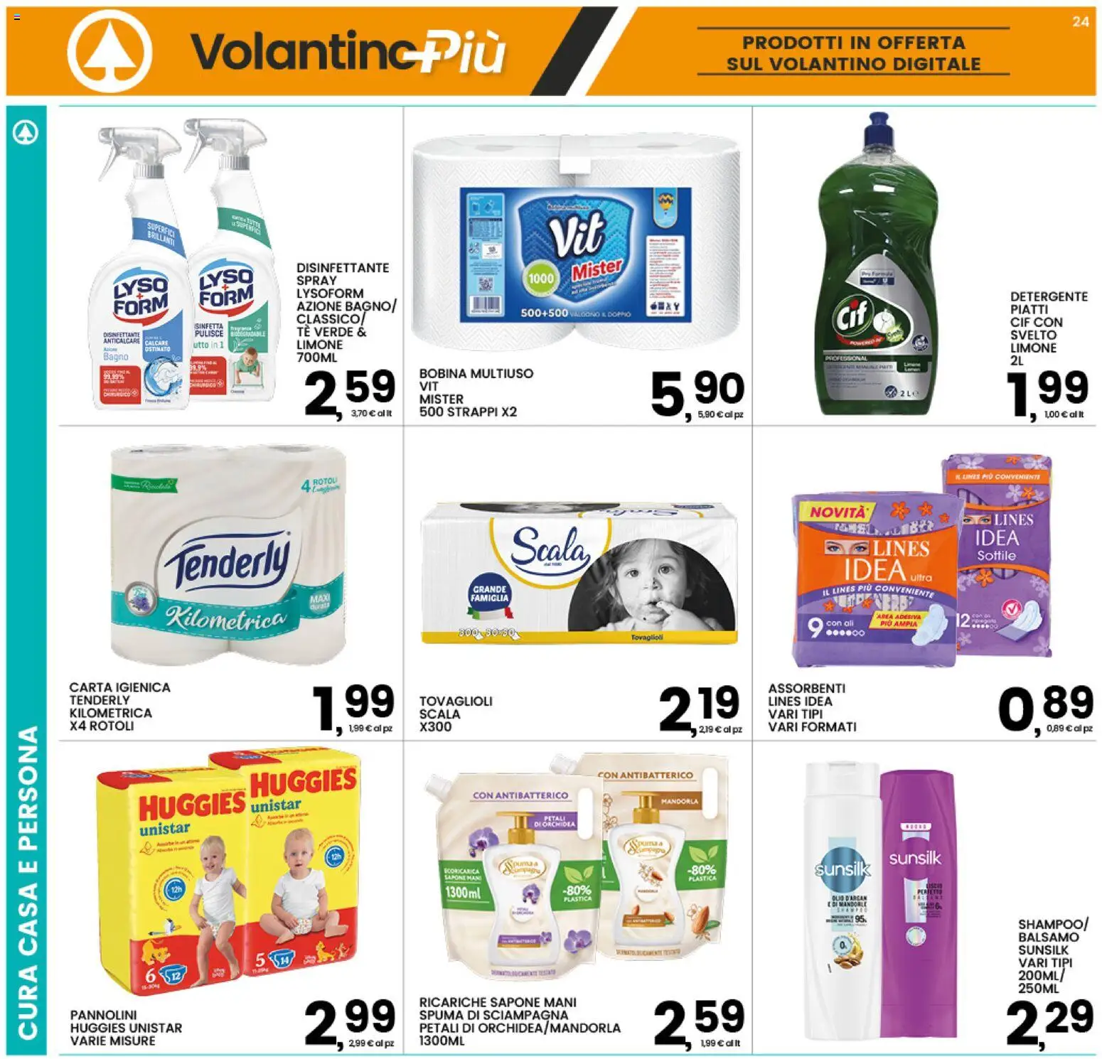 Volantino Interspar del 12/10/2026 | Pagina: 24 | Prodotti: Pannolini, Piatti, Anticalcare, Bagno