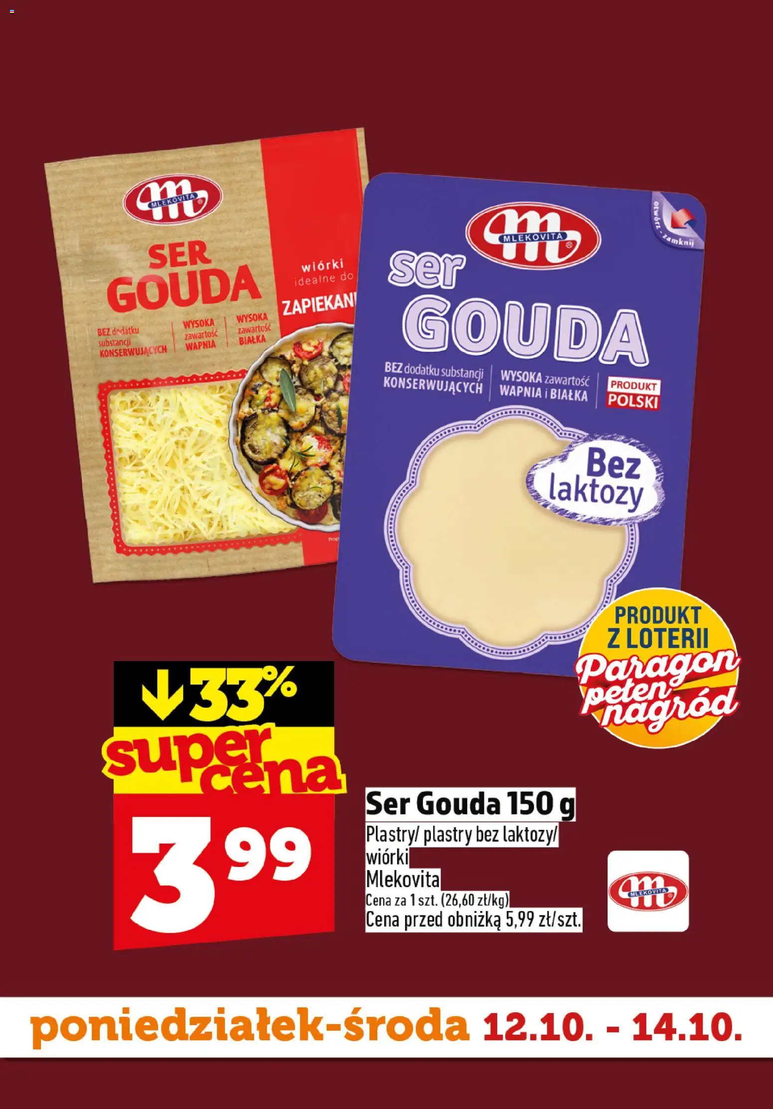 Topaz gazetka - Superstart tygodnia od 12.10.2026 | Strona: 5 | Produkty: Ser, Ser gouda