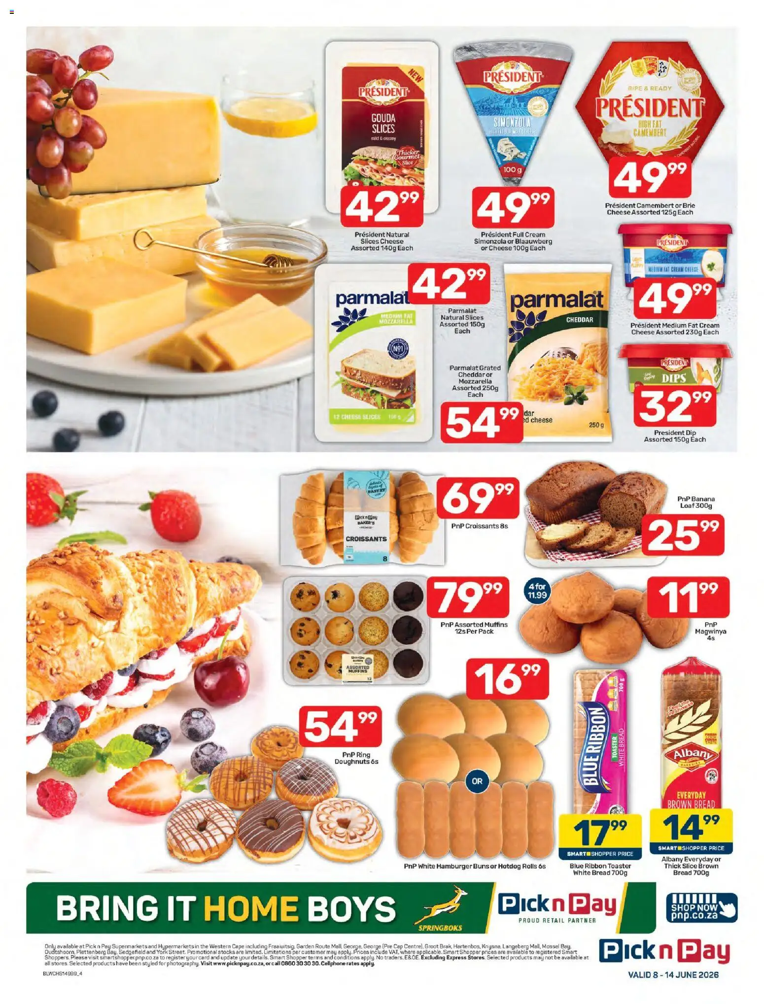 New Pick n Pay catalogue – valid from 08.06.2026 | Page: 4 | Products: Buns, Light, Bread, Cream