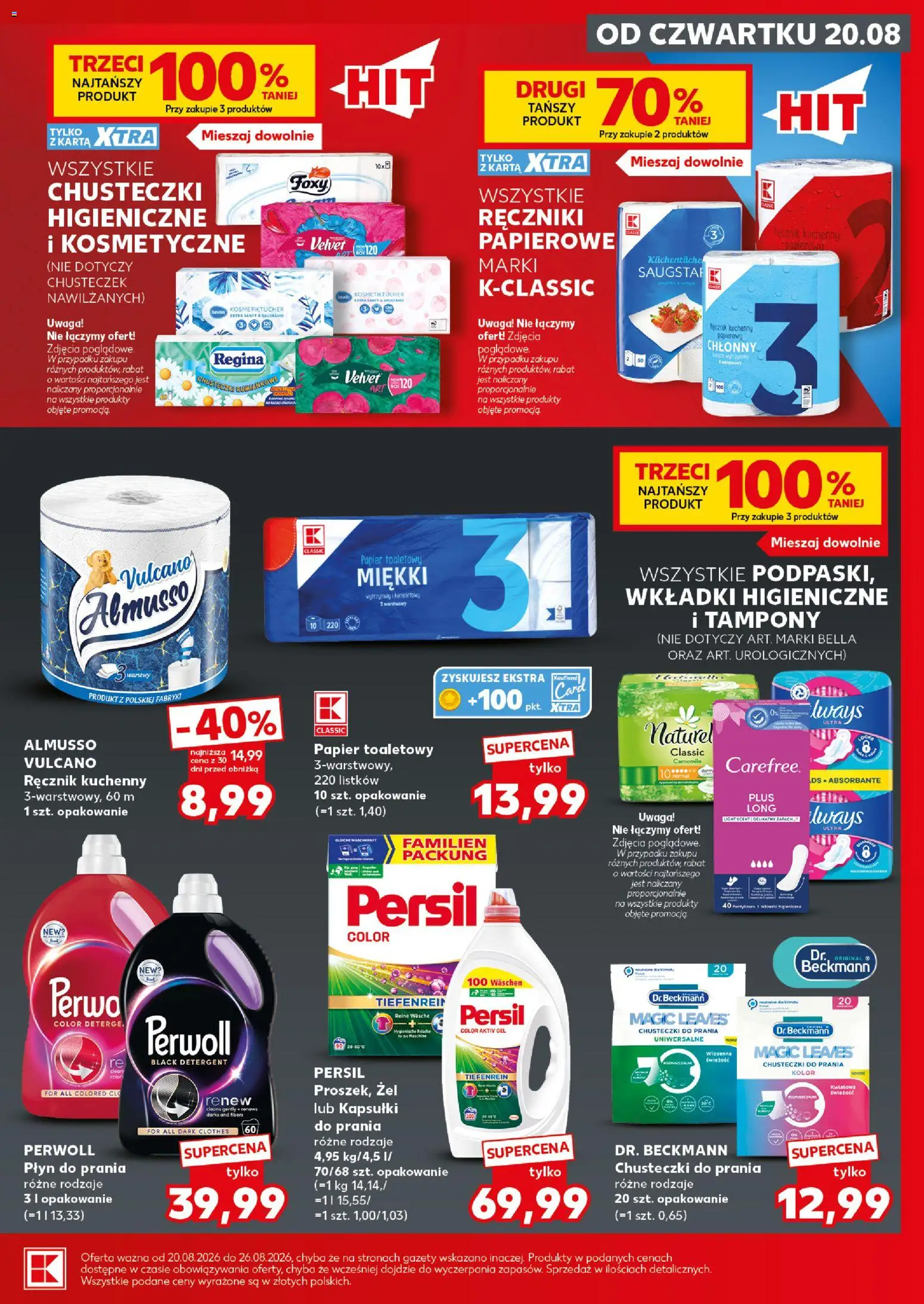Kaufland Polsko leták - Mocny start od 24.08.2026 | Strana: 23 | Produkty: Perwoll, Velvet, Persil, Tampony