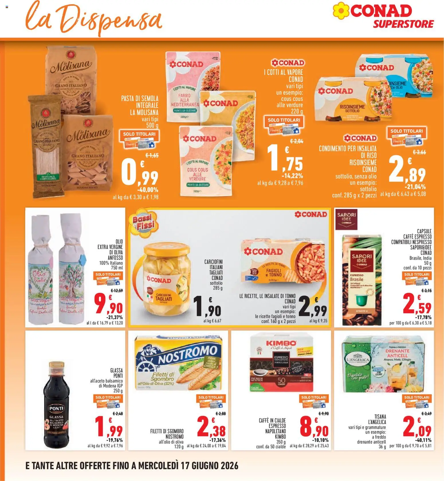 Volantino Conad del 04.06.2026 | Pagina: 18 | Prodotti: Caffè, Olive, Cous cous, Insalata di riso