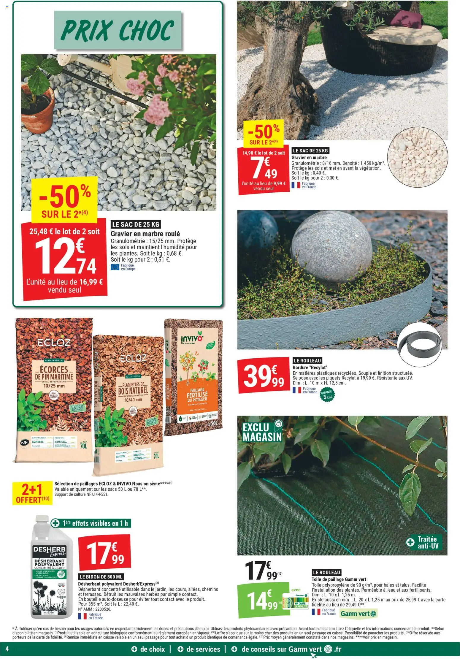 {H1} | Page: 4 | Produits: Toile de paillage, Potager, Rouleau, Bouteille