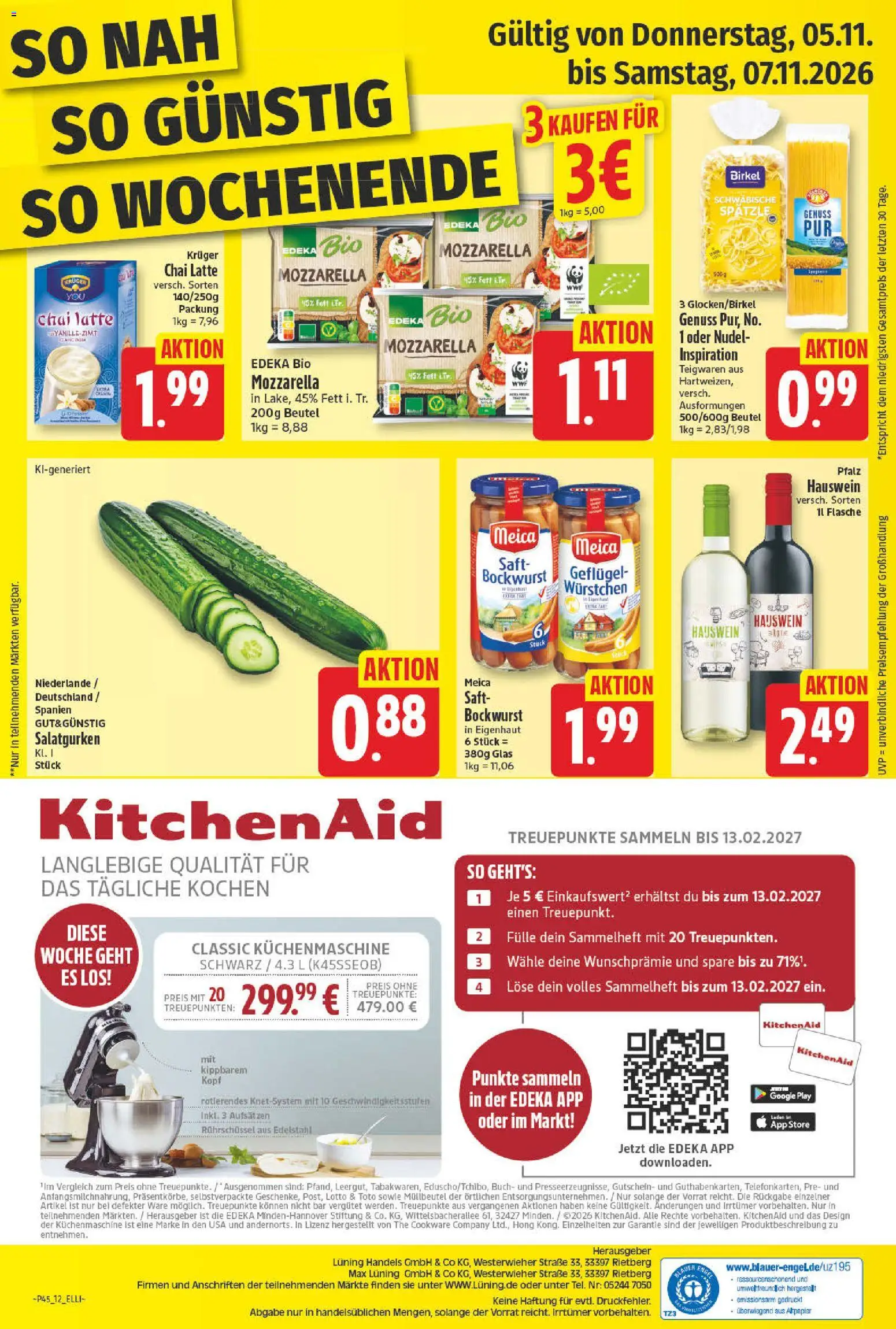 Elli Markt Prospekt – gültig ab 02.11.2026 | Seite: 12 | Produkte: Bockwurst, Mozzarella, Meica, Saft