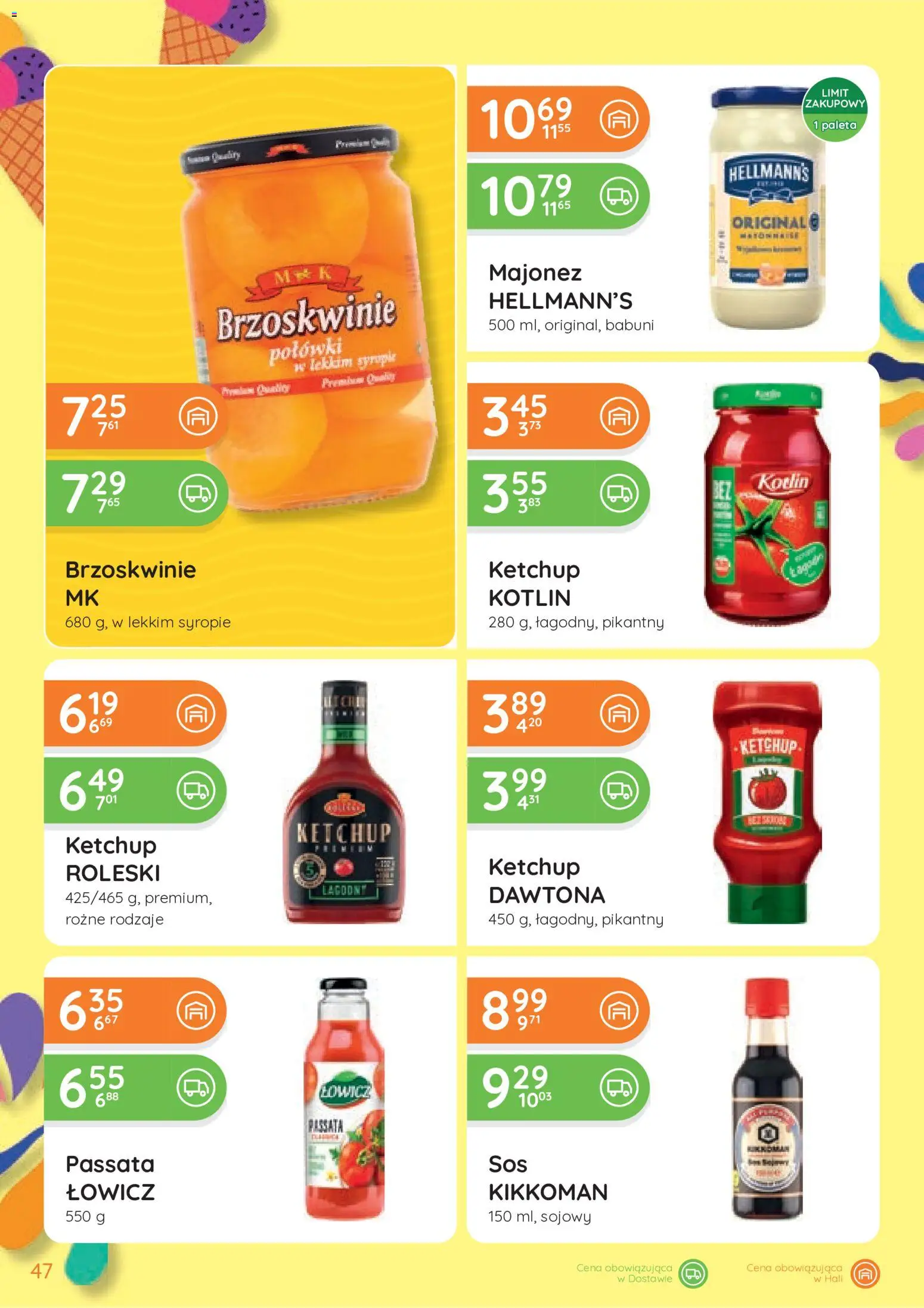 Eurocash gazetka od 25.06.2026 | Strona: 47 | Produkty: Ketchup, Brzoskwinie, Majonez