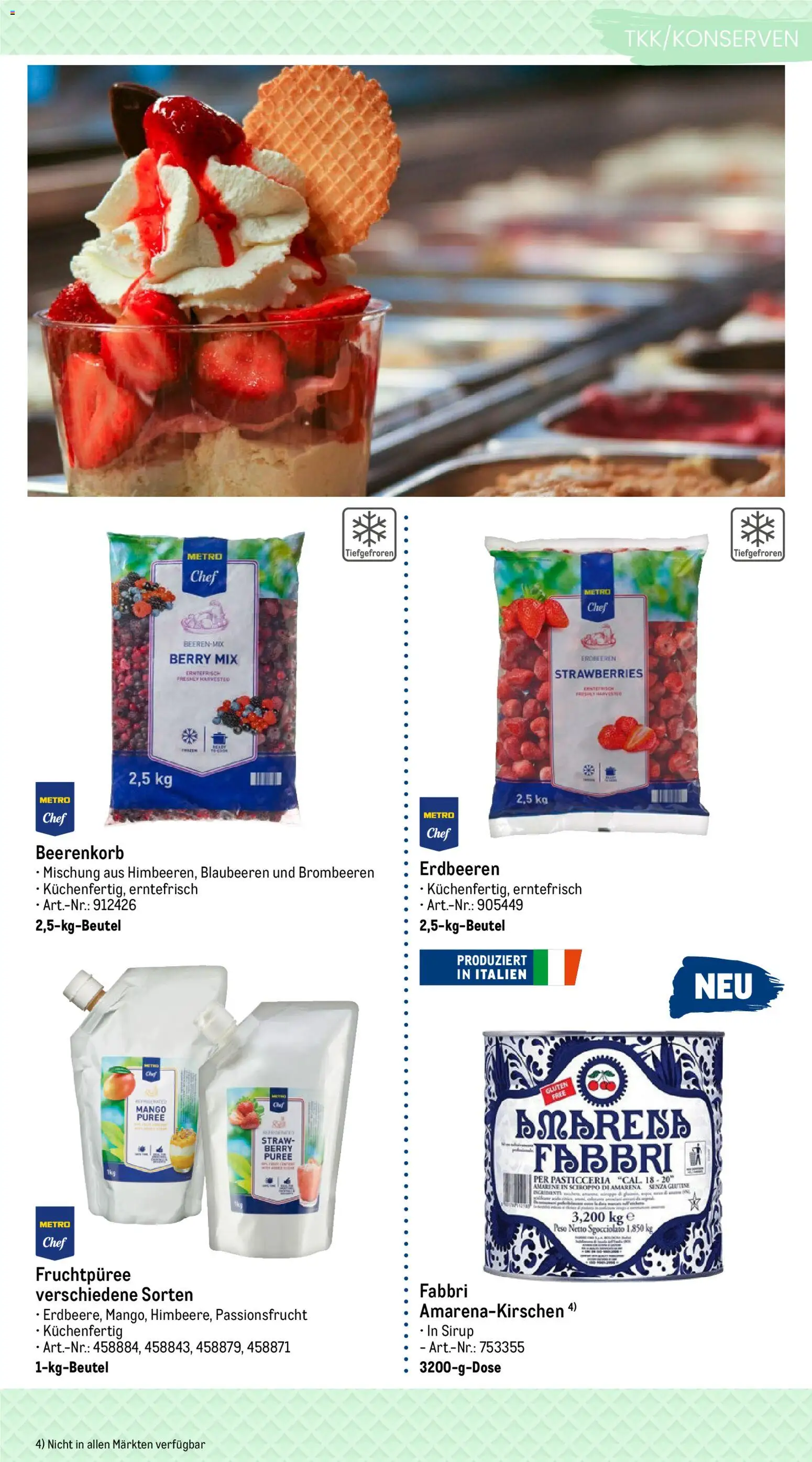 Metro Highlights Eisdiele und Café – gültig ab 09.03.2026 | Seite: 6 | Produkte: Sirup, Mango, Blaubeeren, Erdbeeren