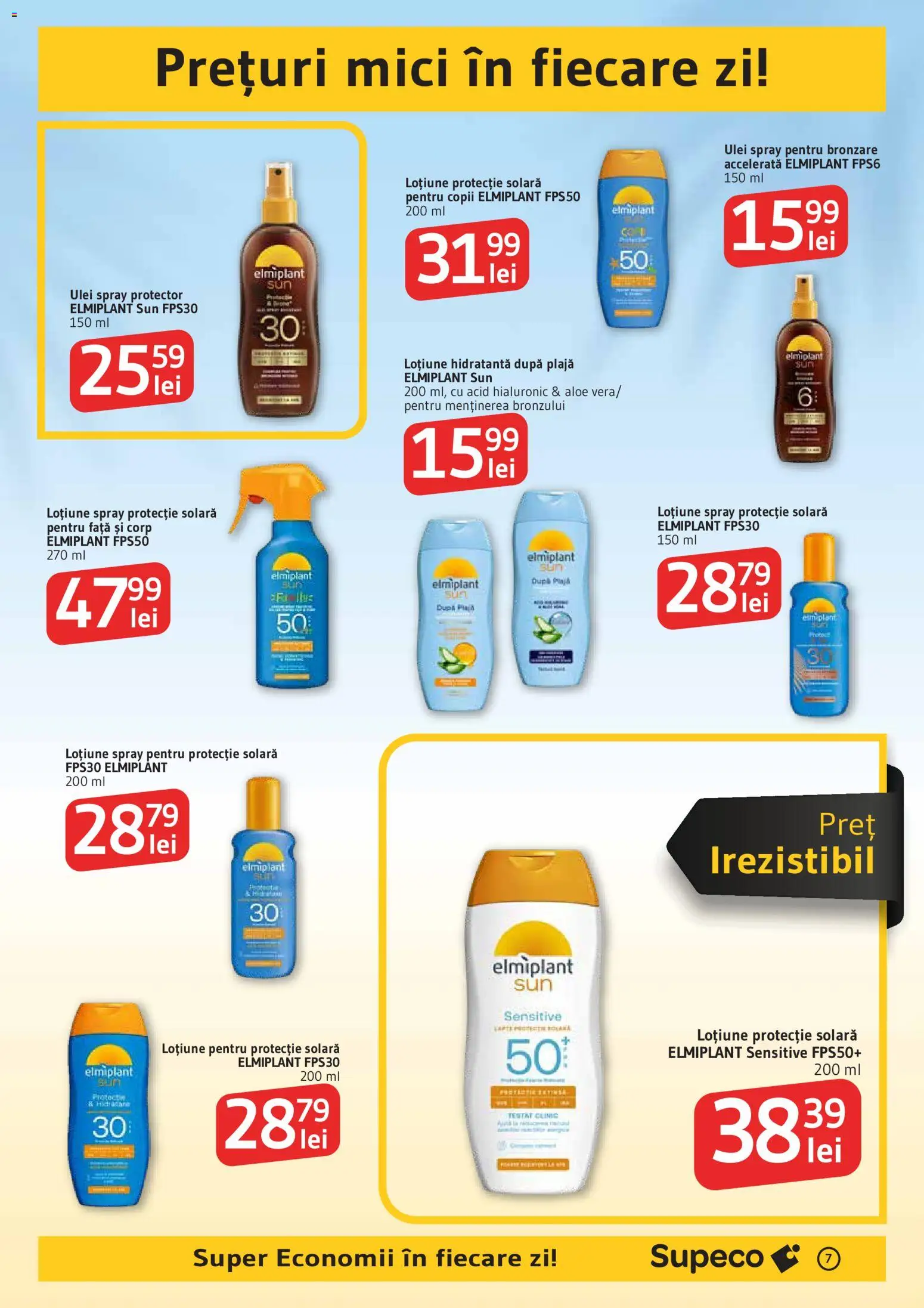 Noul catalog Supeco – valabil de la 11.06.2026 | Pagină: 7 | Produse: Mici, Ulei, Protecție solară, Loțiune protecție solară