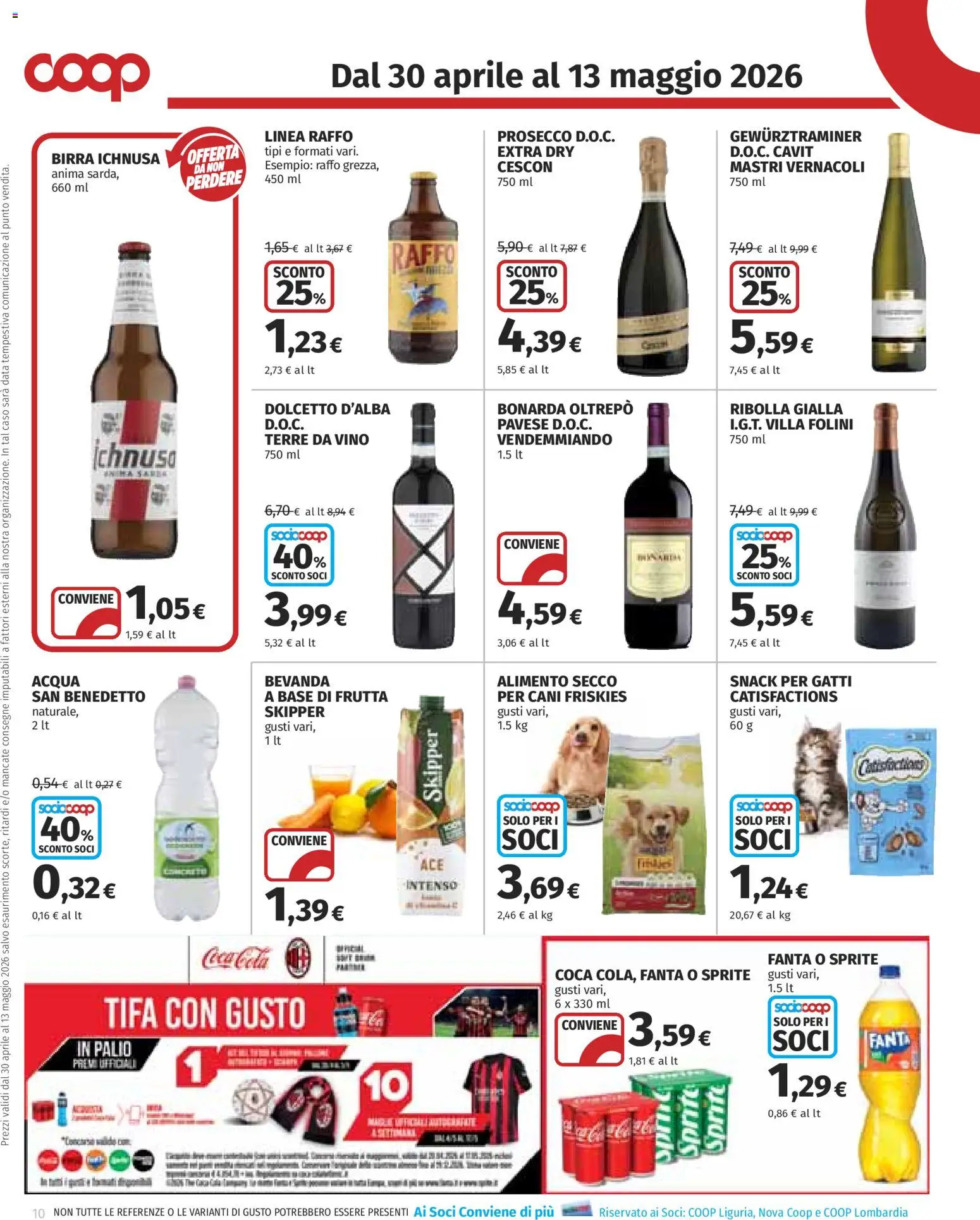 Volantino COOP del 30.04.2026 | Pagina: 10 | Prodotti: Prosecco, Acqua, Frutta, Fanta
