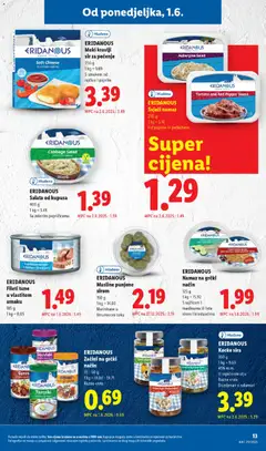 ERIDANOUS Masline punjene sirom, Masline punjene sirom marinirane u limunovom soku, 150 g - Pregled kataloga iz trgovine Lidl, vrijedi od 01.06.2026 | Stranica: 13
