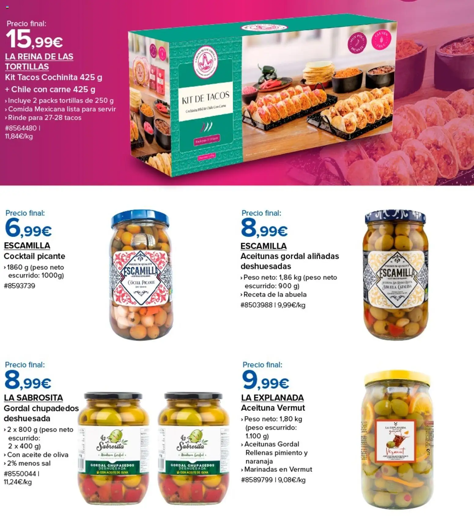 Costco catálogo │ válido desde el 30.05.2026 | Página: 8 | Productos: Aceite, Κάδος απορρυμάτων, Tacos, Peso