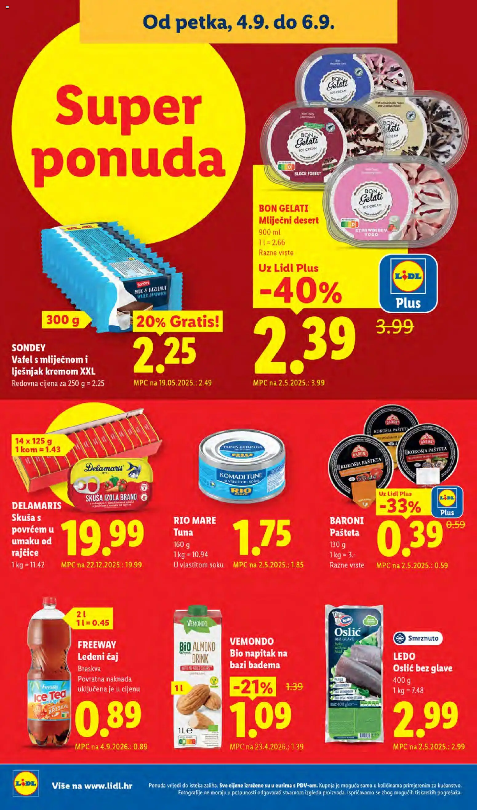 Lidl katalog | vrijedi od 31.08.2026 | Stranica: 66 | Proizvodi: Sandwich, Čaj, Skuša, Tuna