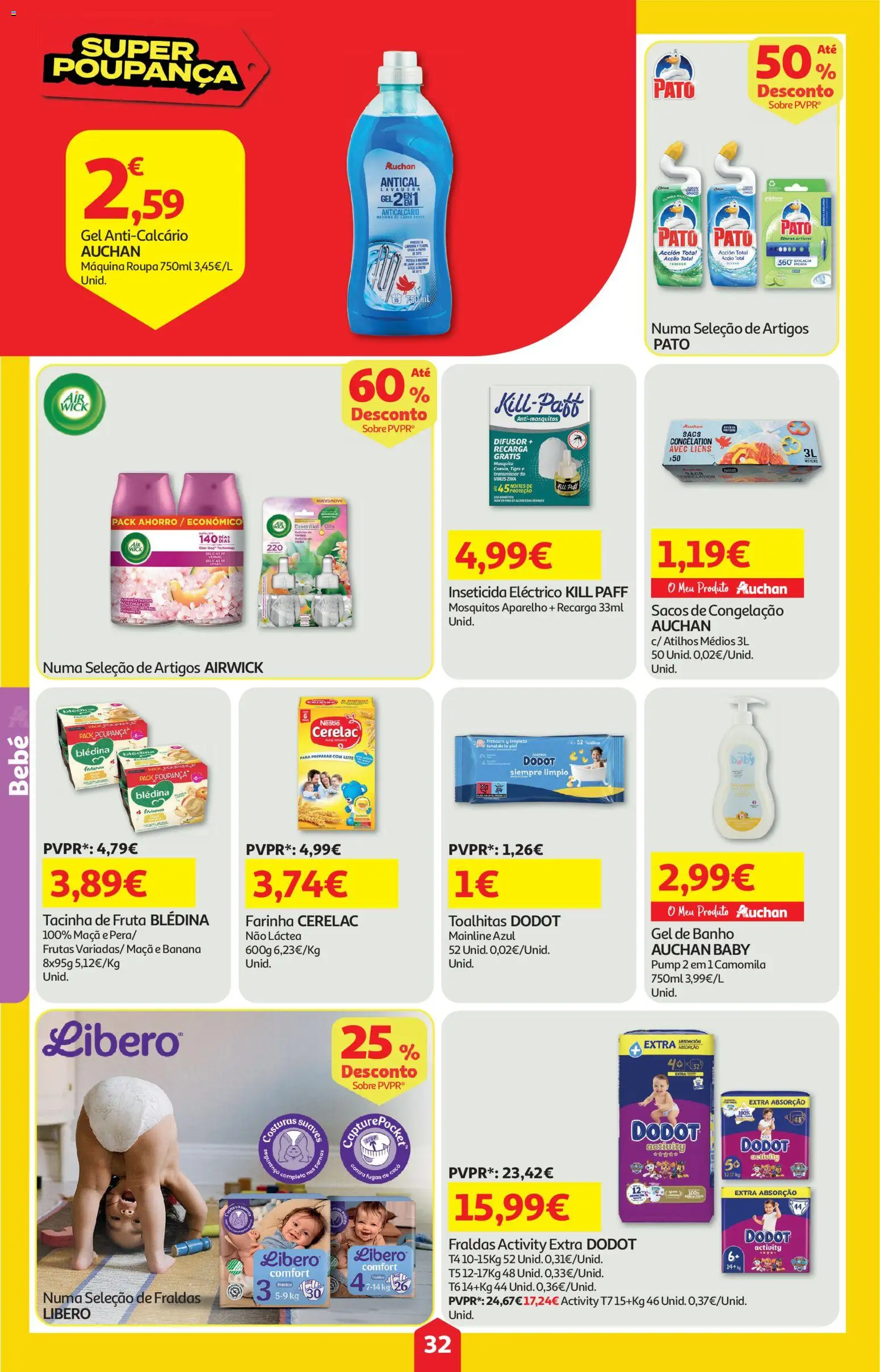 Auchan folheto │ válido de 04.06.2026 | Página: 32 | Produtos: Inseticida, Leite, Banho, Difusor