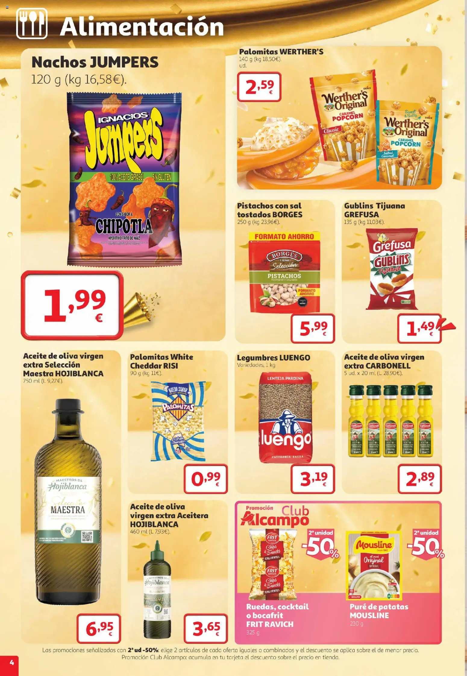 Alcampo folleto Telde │ válido desde el 22/10/2026 | Página: 4 | Productos: Puré, Snacks, Patatas, Sal