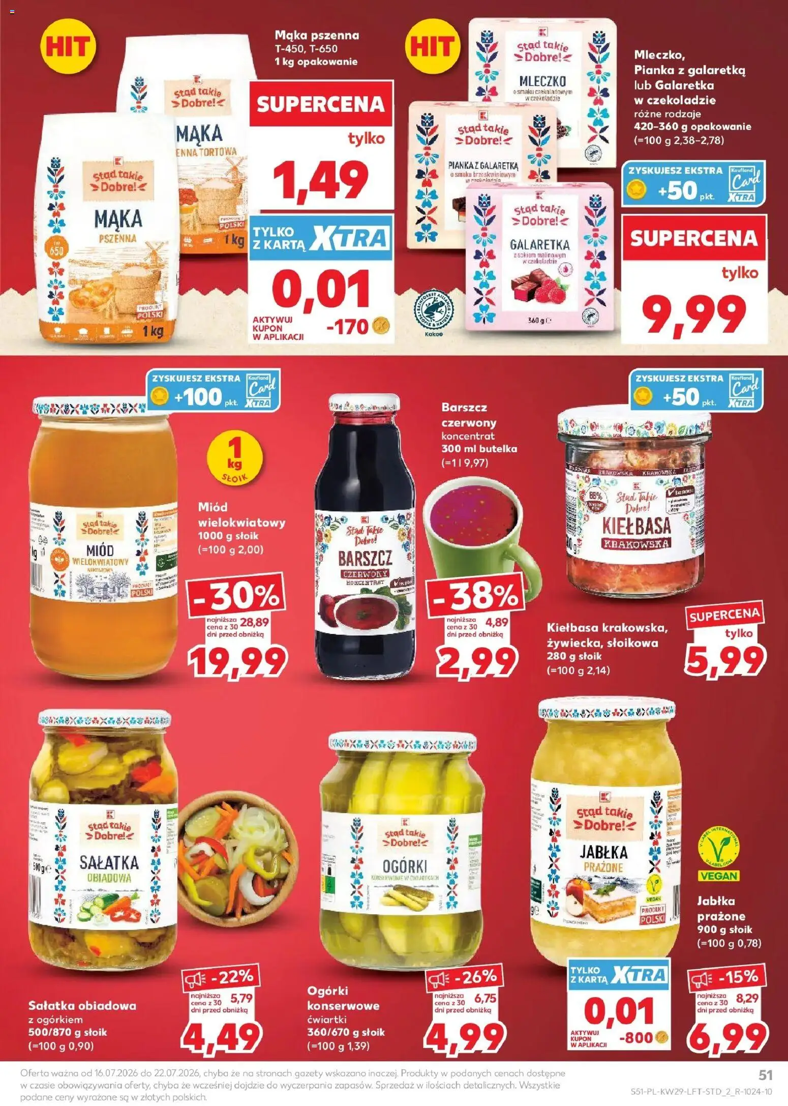 Kaufland gazetka od 16.07.2026 | Strona: 51 | Produkty: Kiełbasa, Karta, Kakao, Sałatka