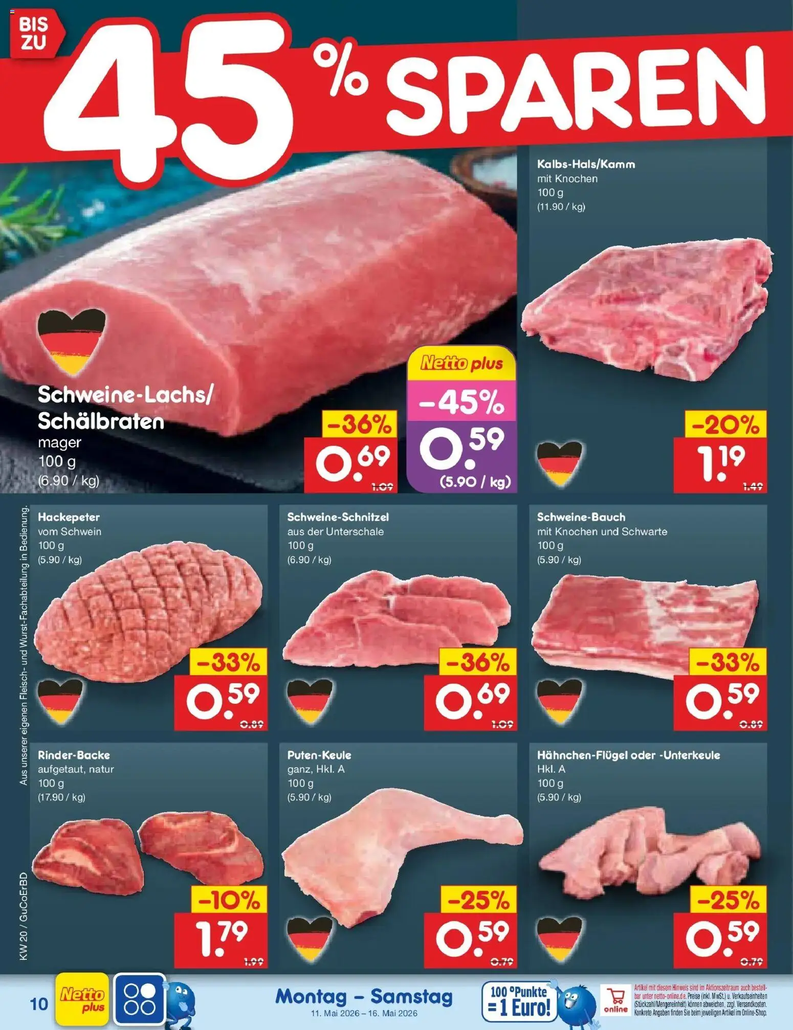 Netto Marken-Discount Prospekt Delitzsch	 – gültig ab 10.05.2026 | Seite: 11 | Produkte: Schweinebauch, Fleisch