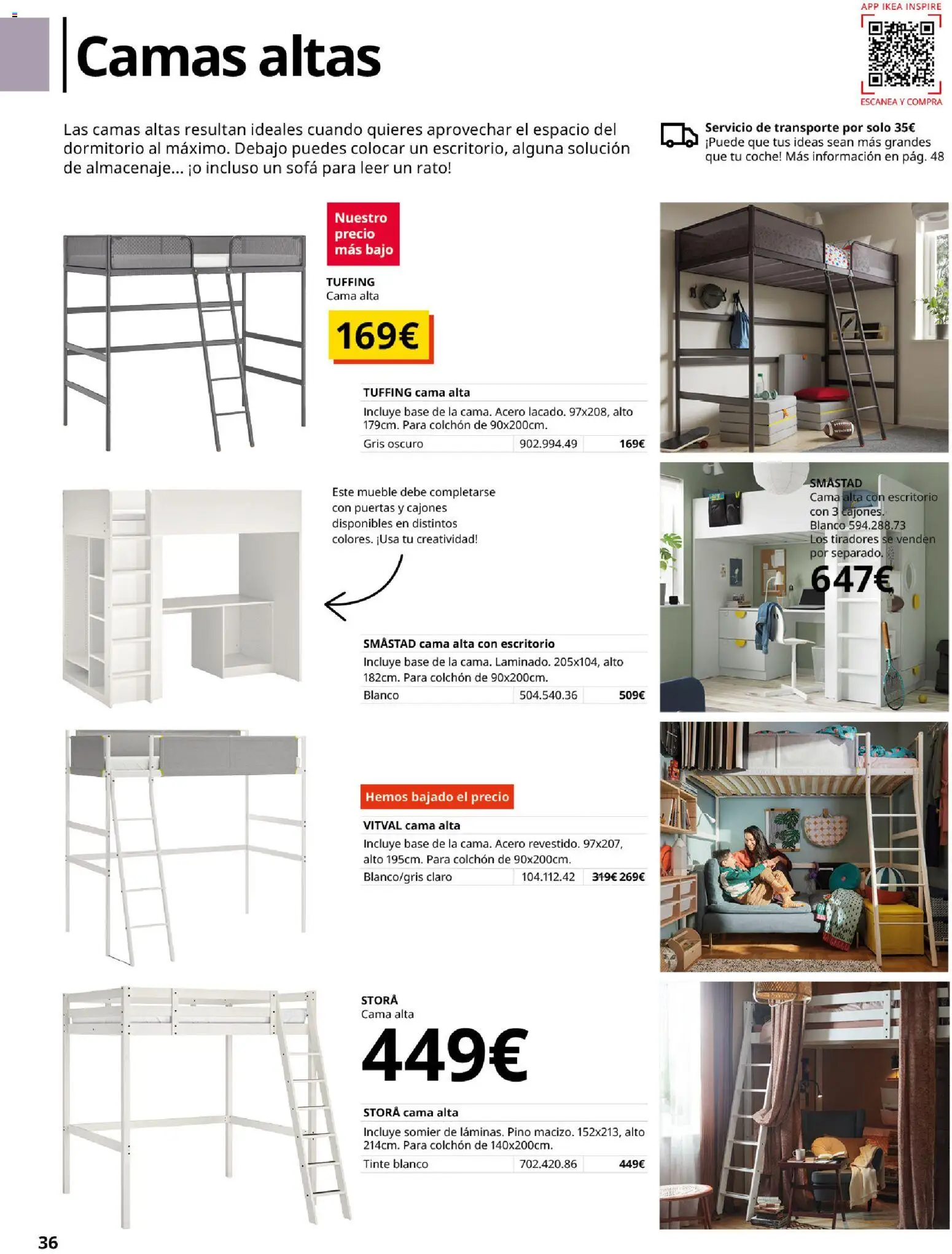 IKEA - Muebles para el dormitorio │ válido desde el 01/09/2026 | Página: 36 | Productos: Somier, Colchon, Cama, Puertas