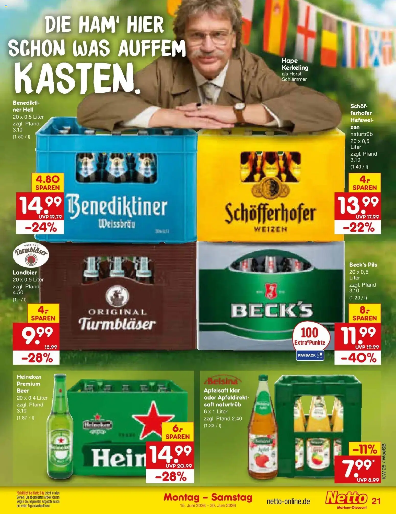 Netto Marken-Discount Prospekt Gemmingen – gültig ab 15.06.2026 | Seite: 27 | Produkte: Pils, Apfelsaft, Heineken, Saft