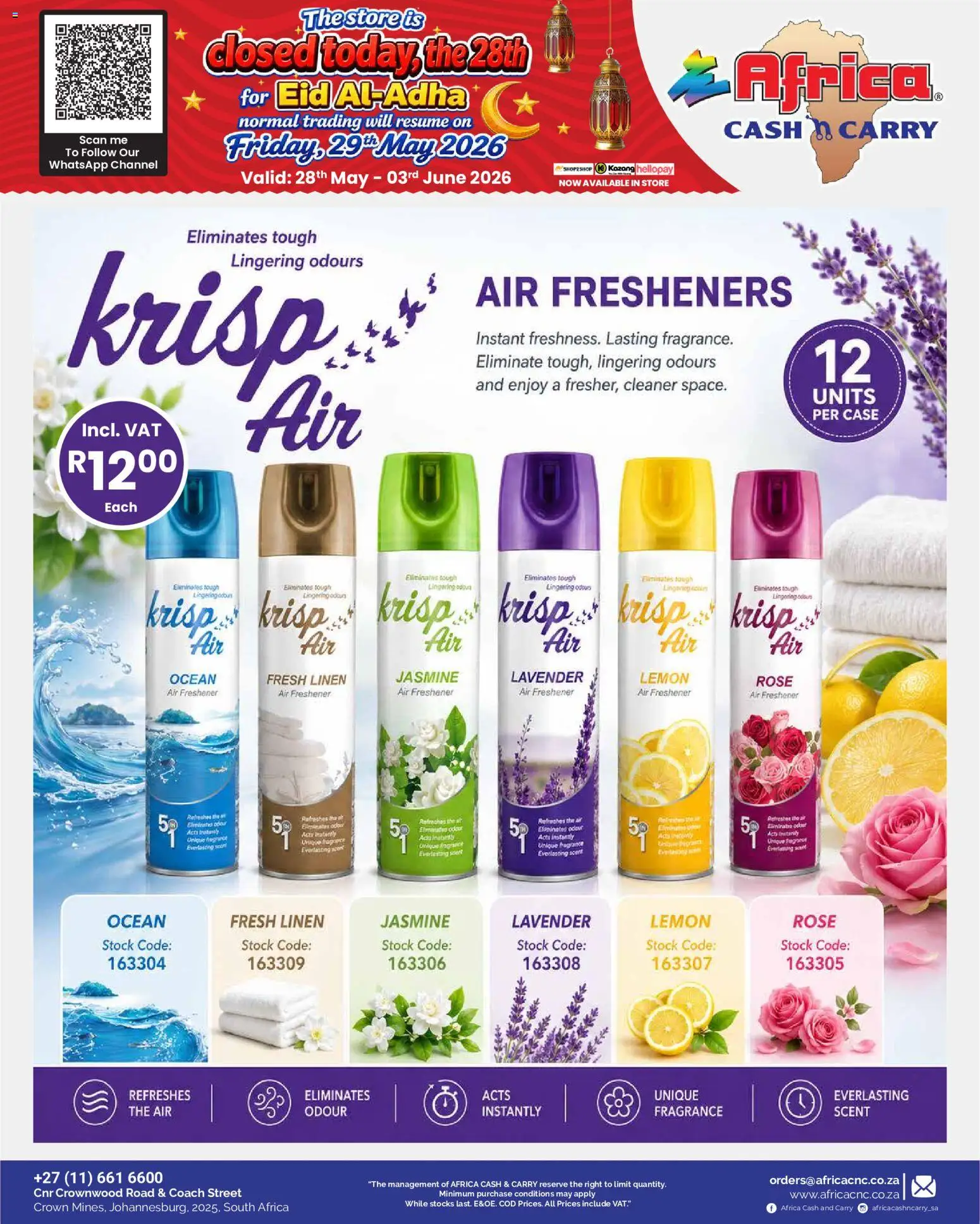 New Africa Cash & Carry catalogue – valid from 28.05.2026 | Page: 19 | Products: Case, Air freshener, Fragrance, Stock