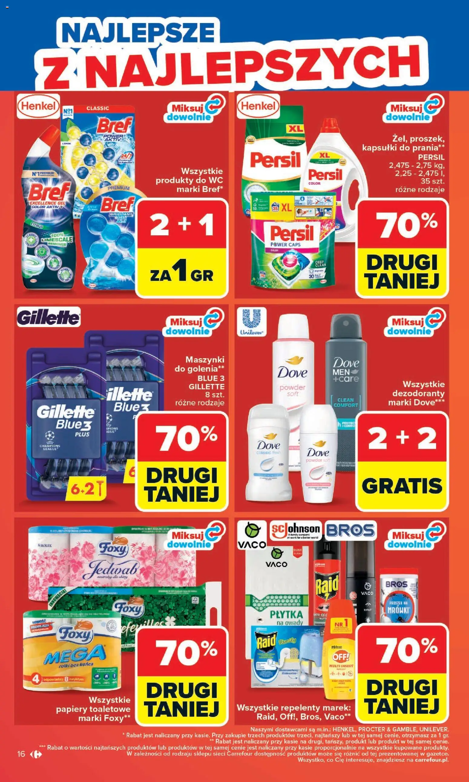Carrefour gazetka - Zmieniliśmy Się Dla Ciebie od 25.05.2026 | Strona: 16 | Produkty: Gillette, Rolki, Maszynki do golenia, Kapsułki do prania
