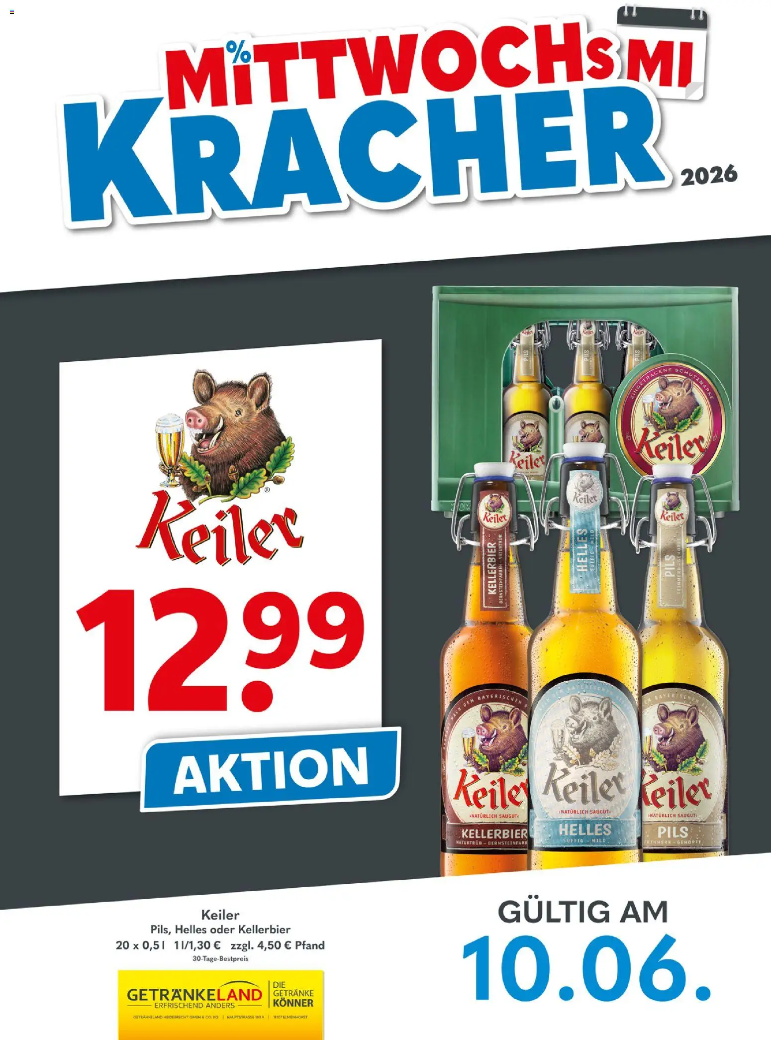 Getränkeland Mittwochs Kracher – gültig ab 10.06.2026 | Seite: 1 | Produkte: Pils