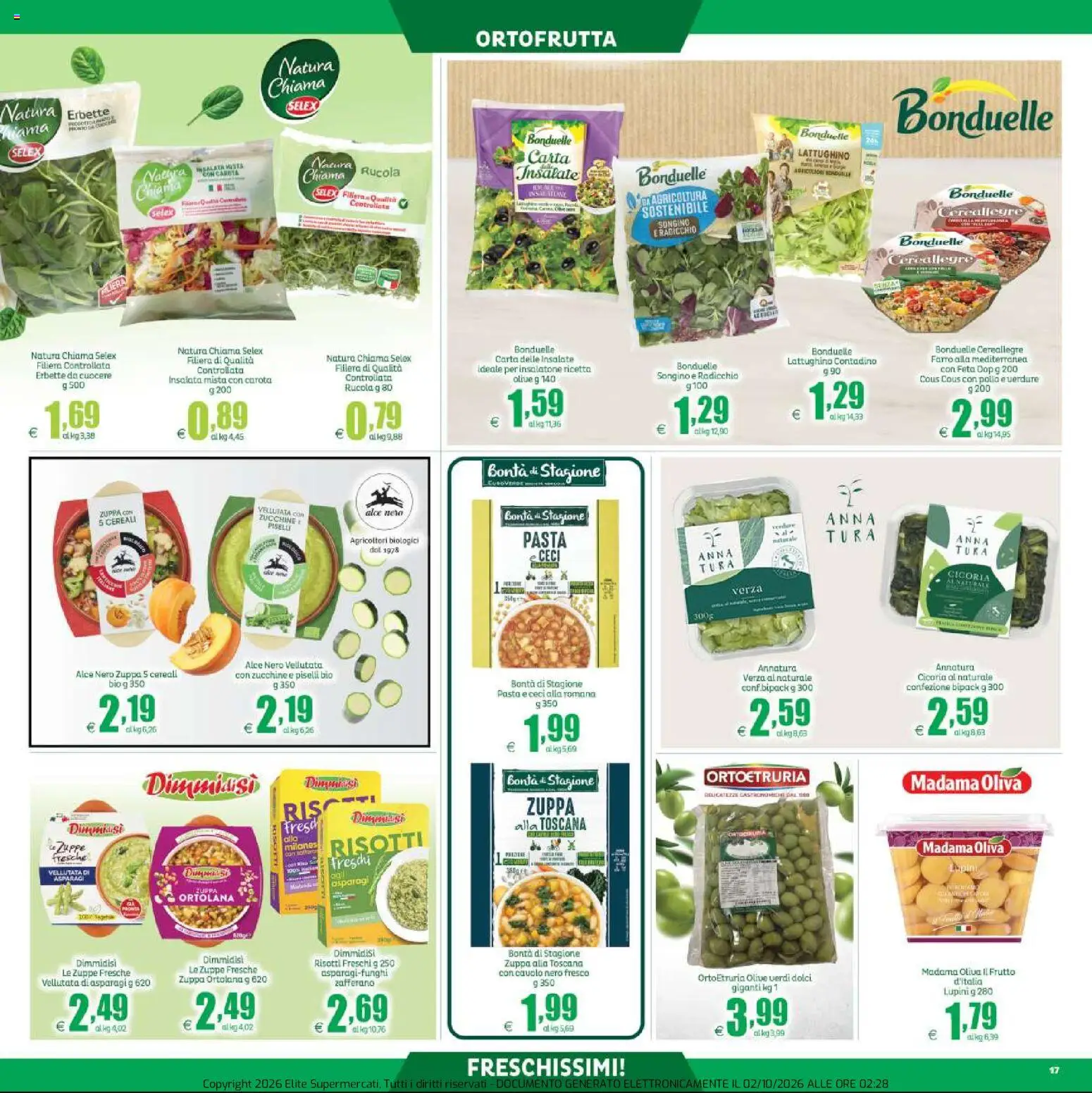 Volantino Elite Supermercati del 02/10/2026 | Pagina: 17 | Prodotti: Lupini, Cereali, Piselli, Farro