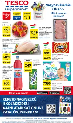 Tesco Szupermarket akciós újság - amely érvényes a következő dátumtól: 2026.08.06.