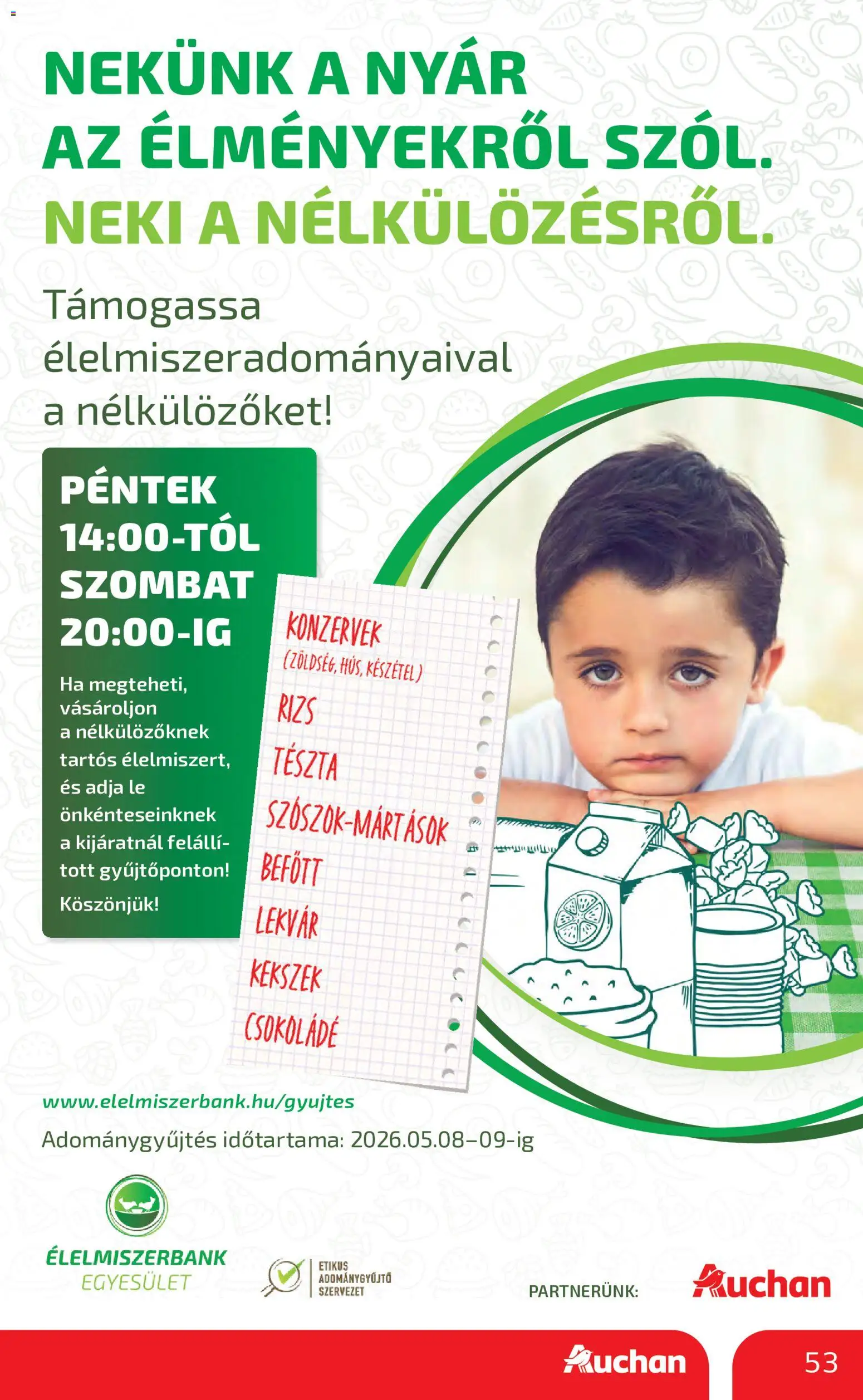 Auchan akciós ujság - amely érvényes a következő dátumtól: 07.05.2026 | Oldal: 53 | Termékek: Lekvár, Csokoládé, Rizs, Kekszek