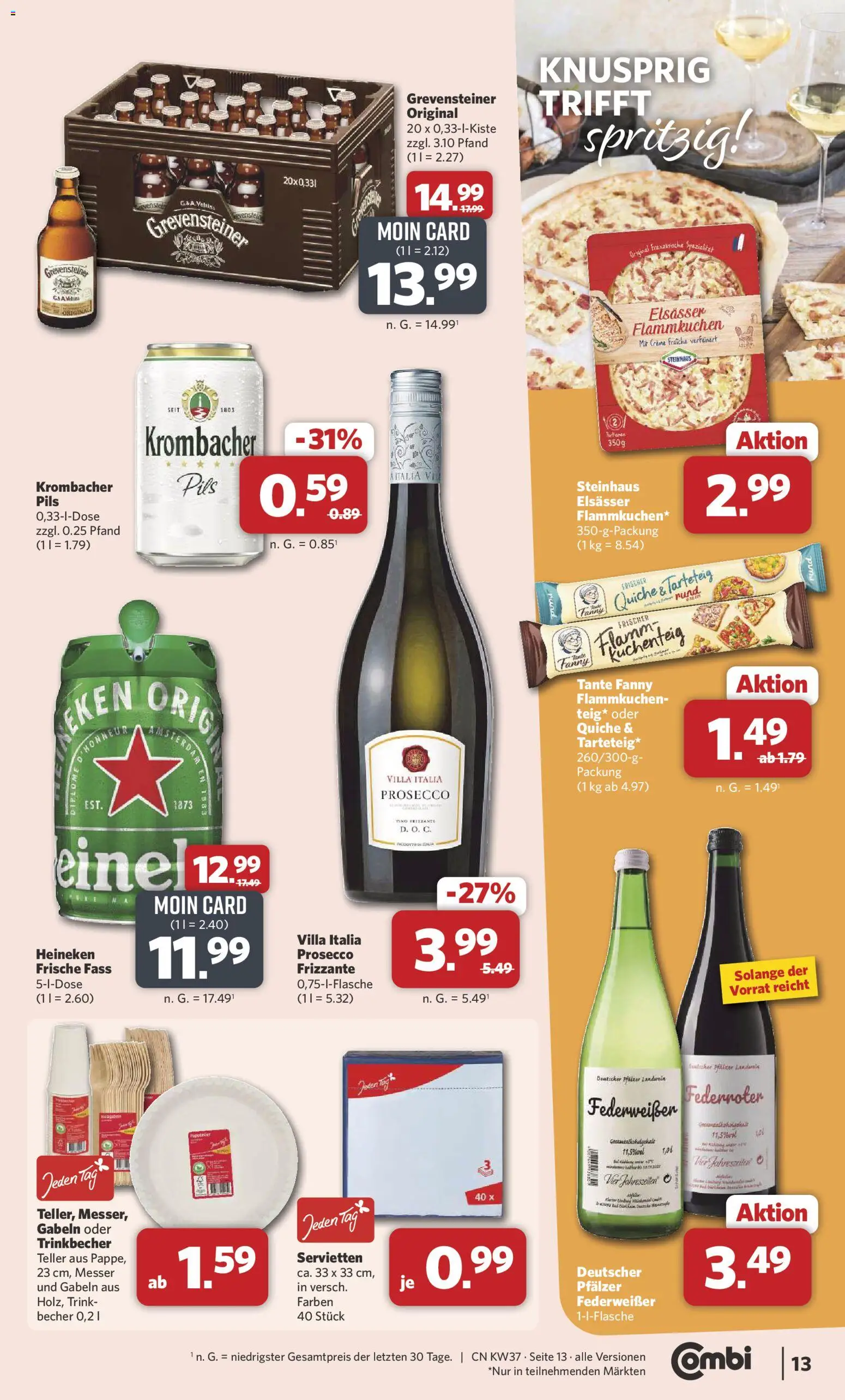 Combi Prospekt – gültig ab 07.09.2026 | Seite: 13 | Produkte: Pils, Creme, Prosecco, Veltins