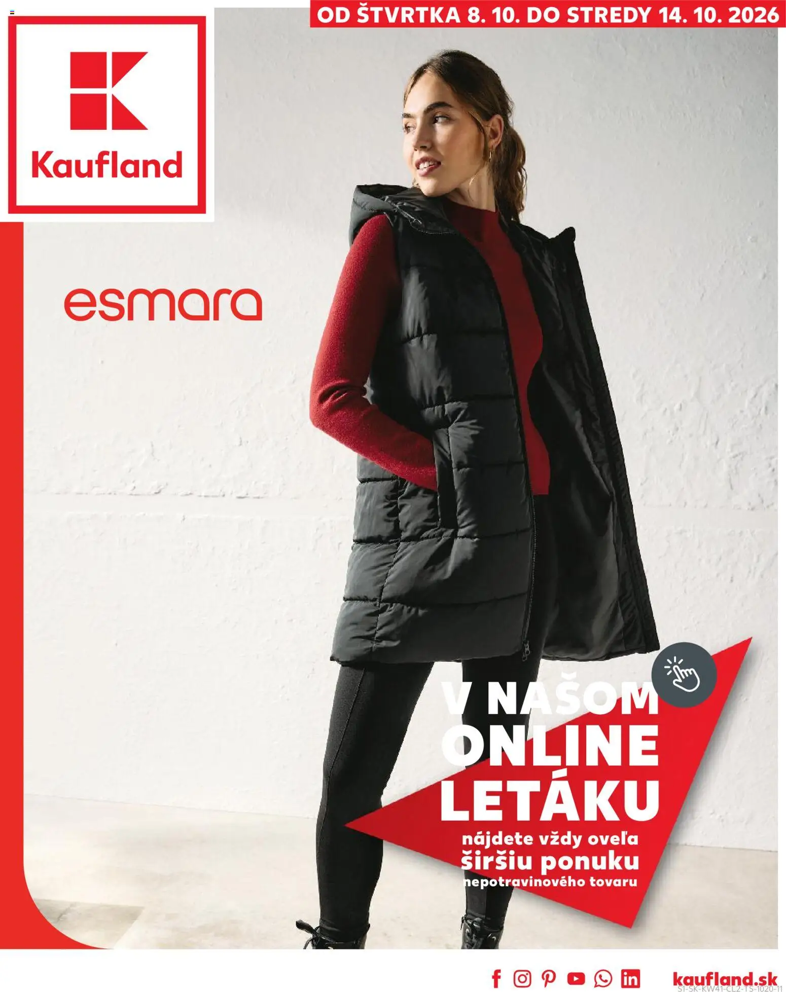 Kaufland SK akciós ujság - amely érvényes a következő dátumtól: 2026.10.08. | Oldal: 1 | Termékek: Esmara