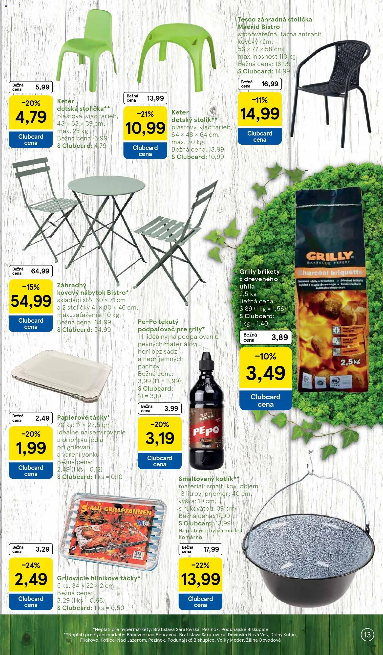 Nové Tesco akcie – leták je platný od 03.03.2026 | Strana: 13 | Produkty: Nábytok, Stoličky, Stôl, Detská stolička