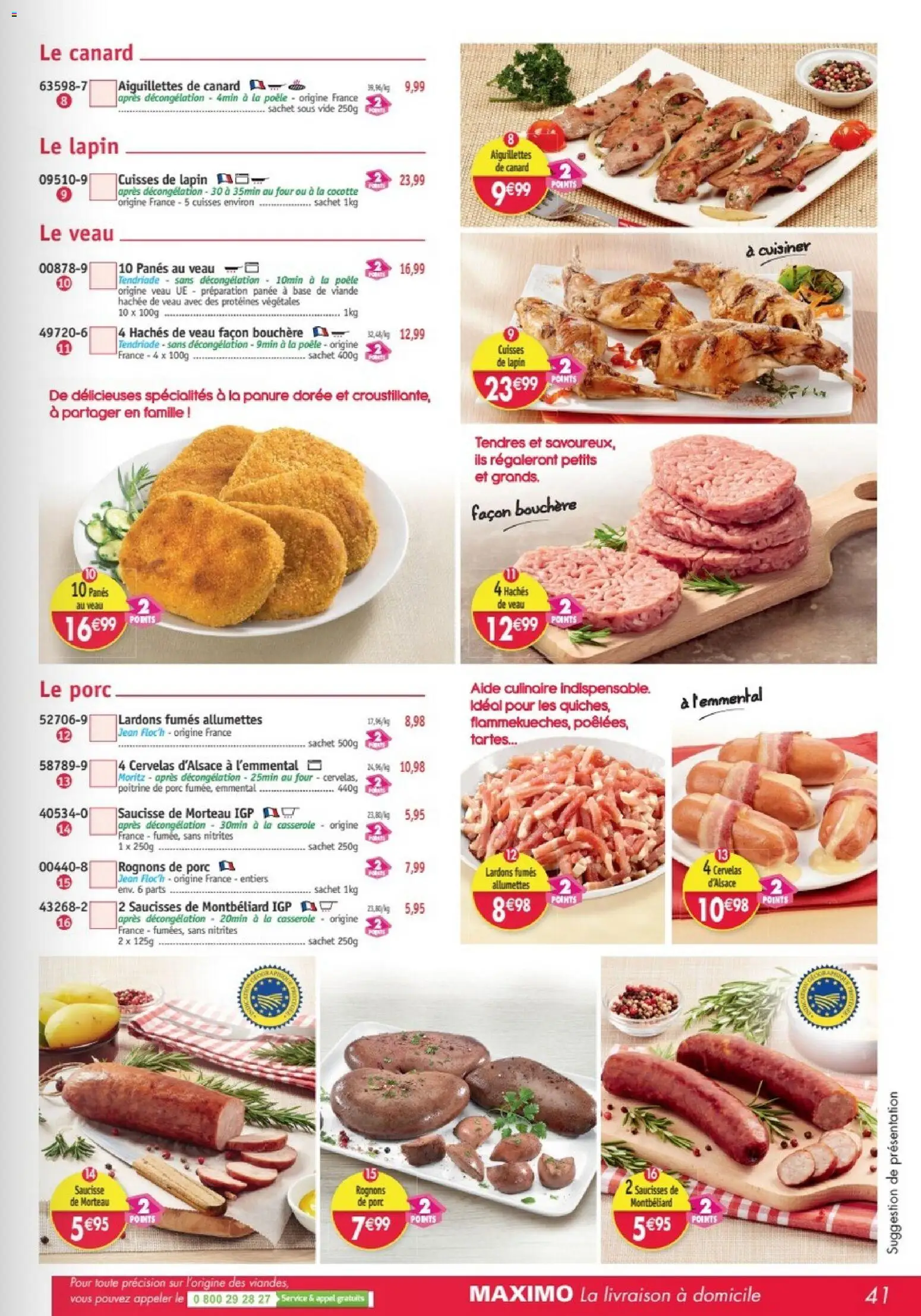 {H1} | Page: 41 | Produits: Lapin, Emmental, Viande hachée, Porc