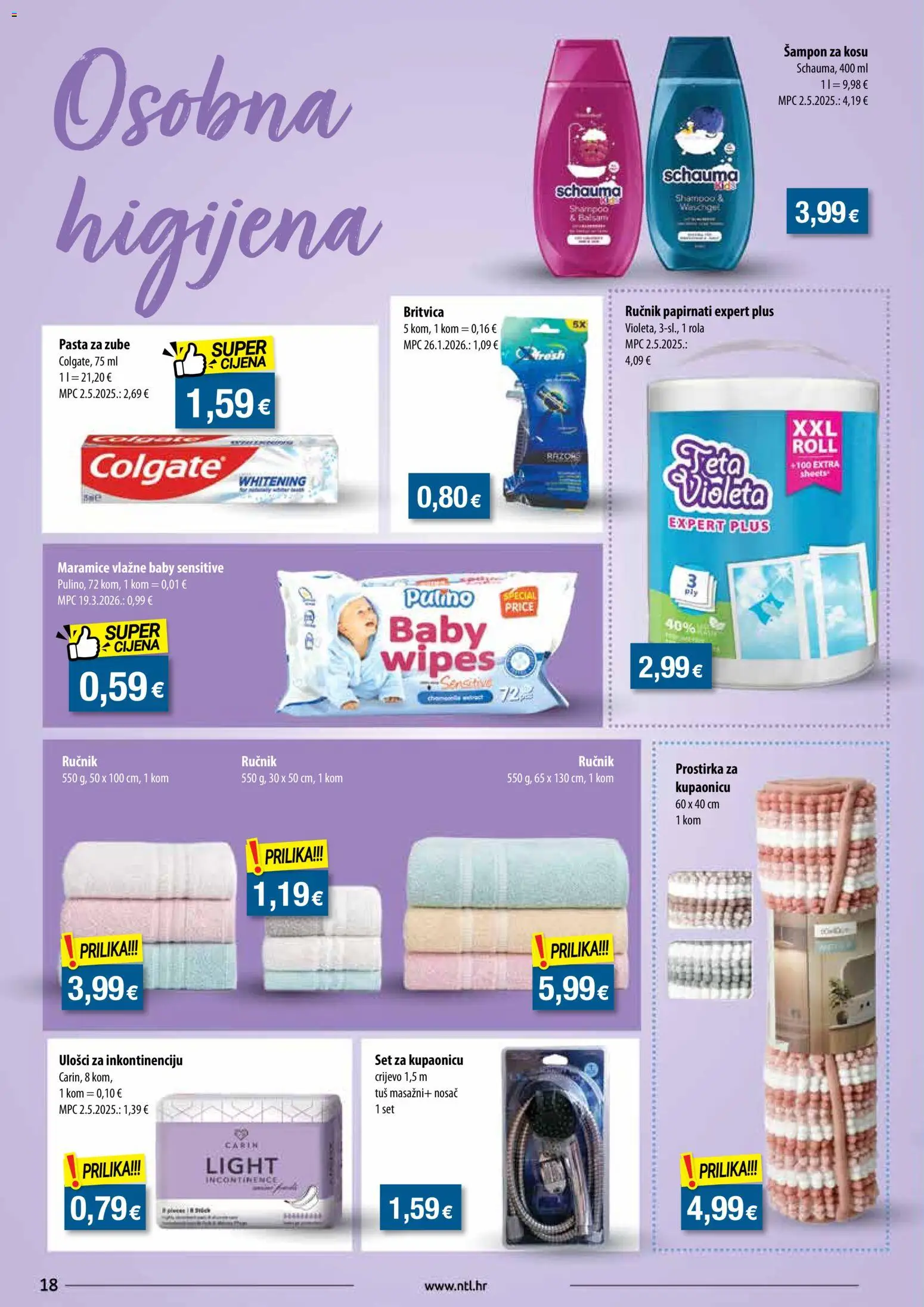 NTL katalog | vrijedi od 06.05.2026 | Stranica: 18 | Proizvodi: Tuš, Feta, Šampon, Pasta za zube
