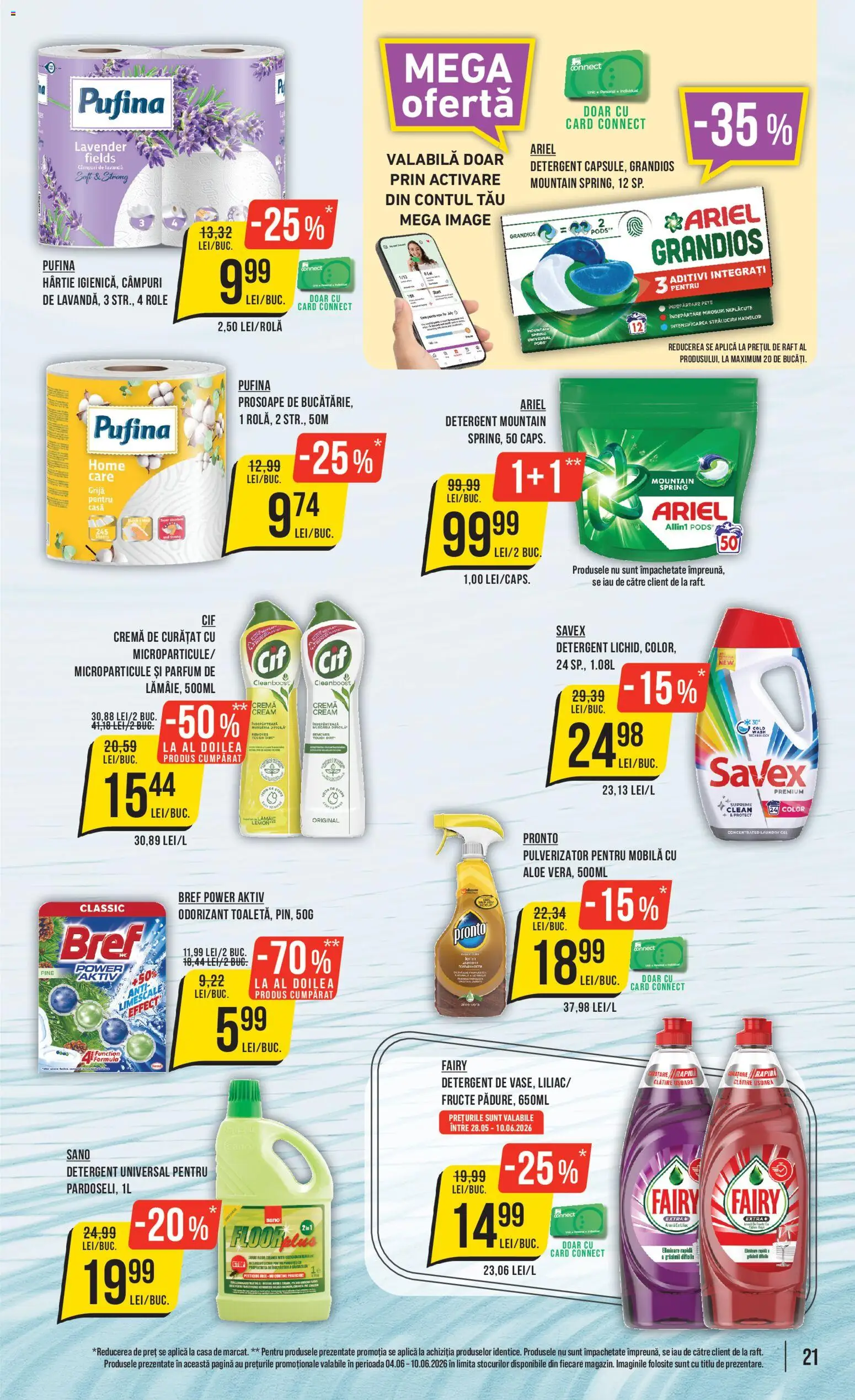 Noul catalog Mega Image – valabil de la 04.06.2026 | Pagină: 21 | Produse: Role, Parfum, Cremă, Detergent