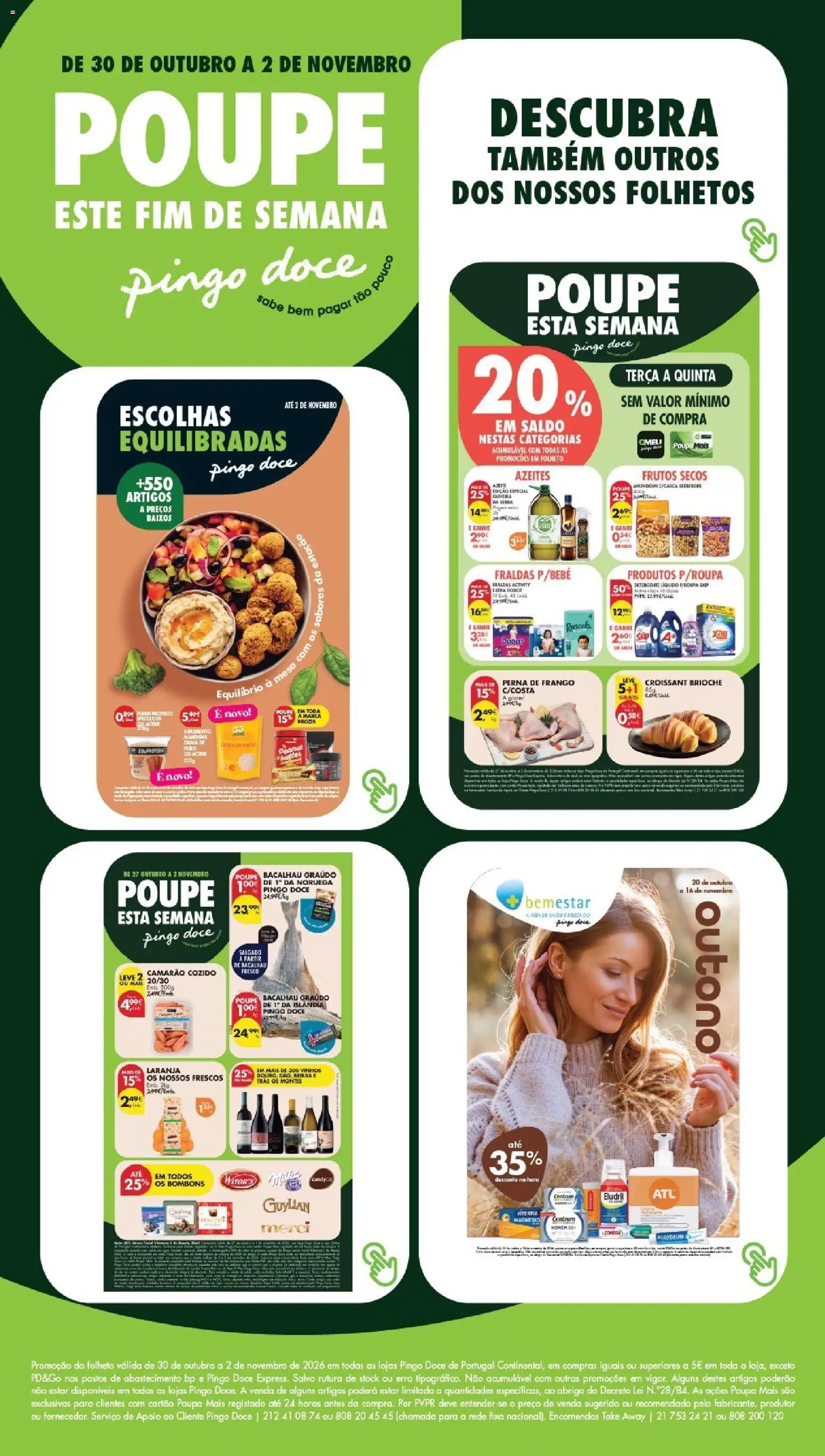 Pingo Doce folheto Poupe Esta Semana Açores │ válido de 30/10/2026 | Página: 26 | Produtos: Bacalhau, Brioche, Camarão, Frutos secos