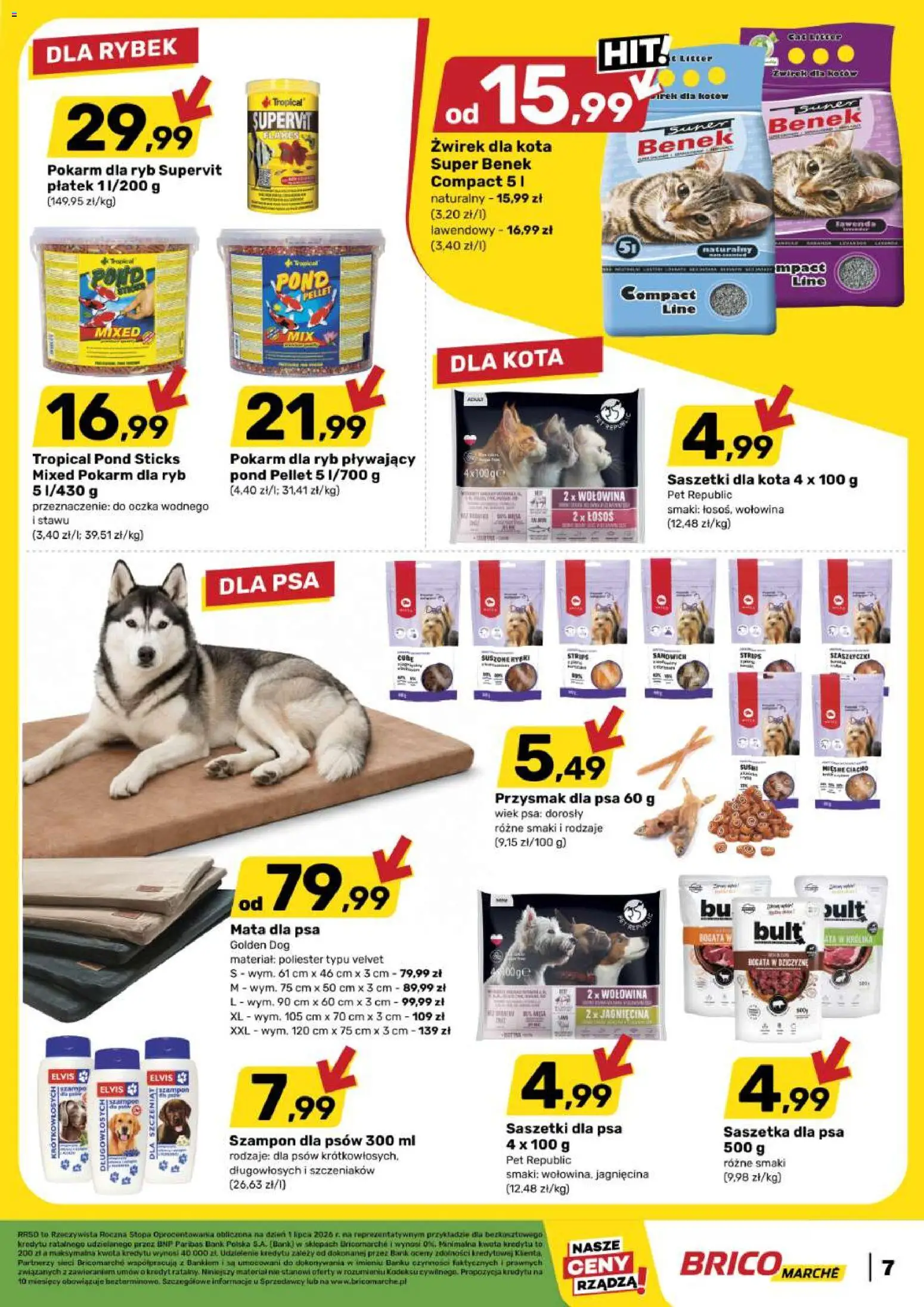 Brico Marché gazetka od 01.07.2026 | Strona: 8 | Produkty: Żwirek dla kota, Sandwich, Jagnięcina, Szampon dla psów