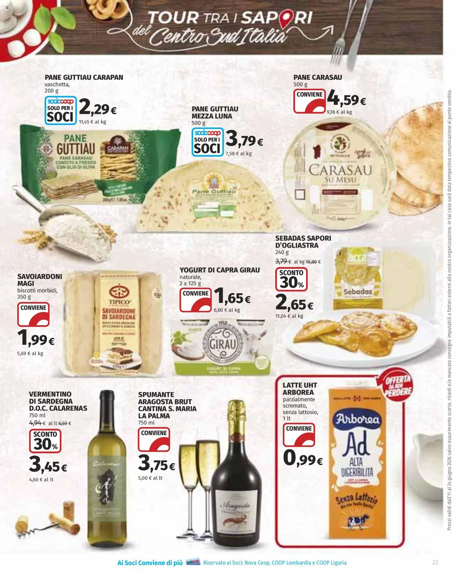 Volantino COOP del 11.06.2026 | Pagina: 23 | Prodotti: Biscotti, Latte, Olio, Olio di Oliva