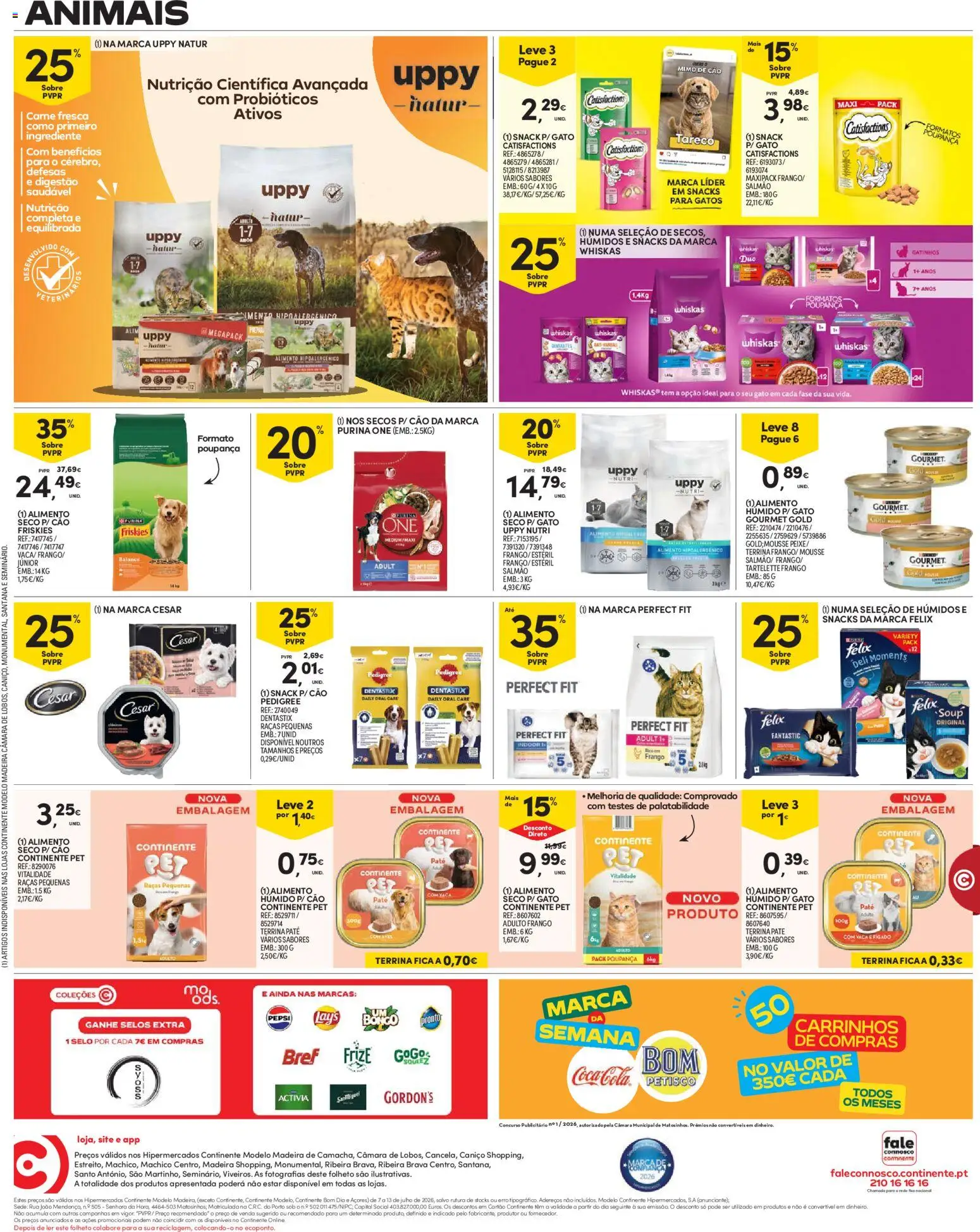 Continente Madeira │ válido de 07/07/2026 | Página: 18 | Produtos: Purina one, Frango, Probióticos, Carne