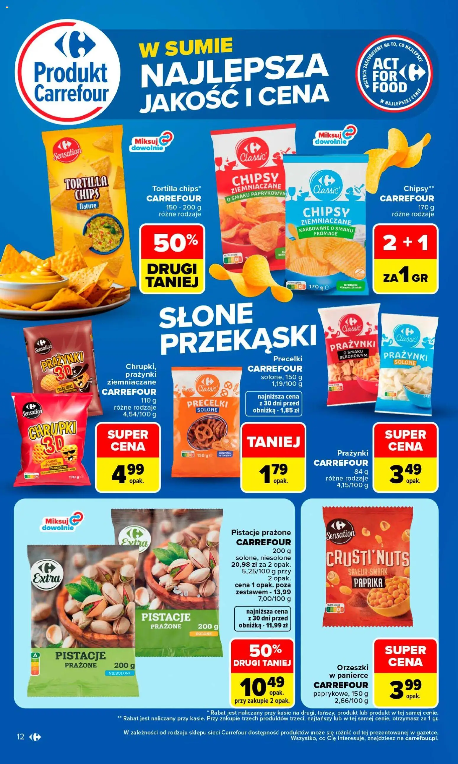 Carrefour gazetka - Najlepsza jakość i cena od 24.08.2026 | Strona: 12 | Produkty: Chipsy, Tortilla, Słone przekąski, Orzeszki