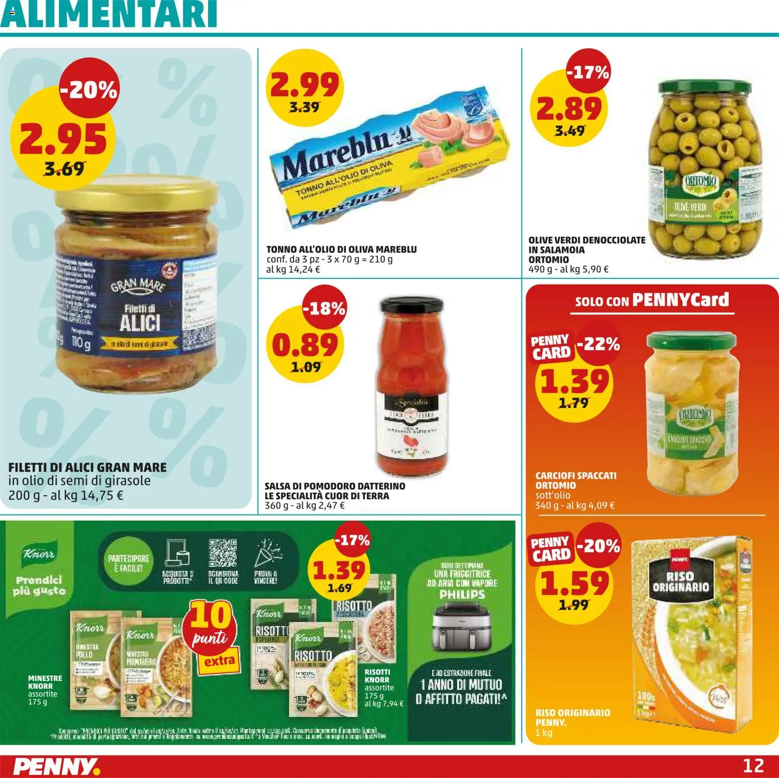 Volantino PENNY del 08/10/2026 | Pagina: 12 | Prodotti: Pomodoro, Olio, Carciofi, Alici