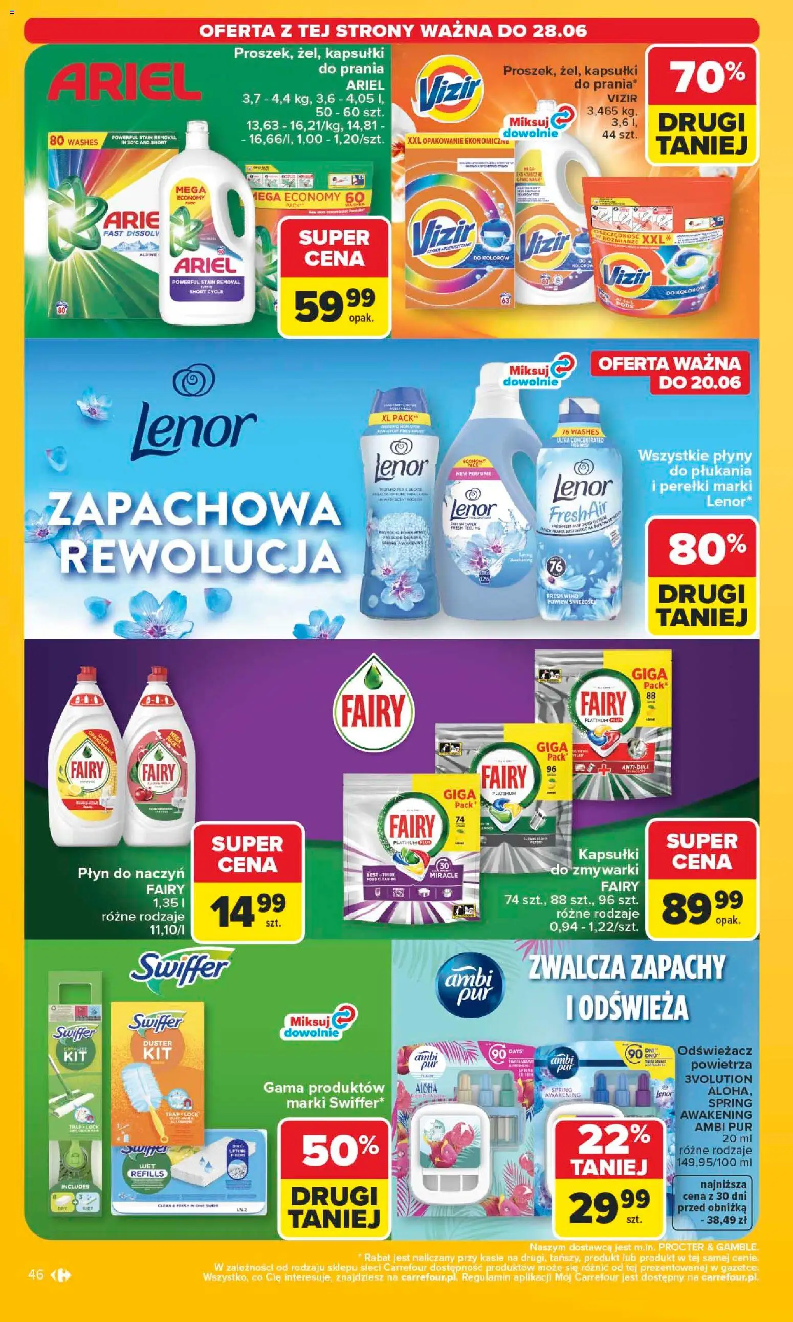 Carrefour gazetka od 15.06.2026 | Strona: 48 | Produkty: Odświeżacz, Odświeżacz powietrza, Fairy platinum, Fairy