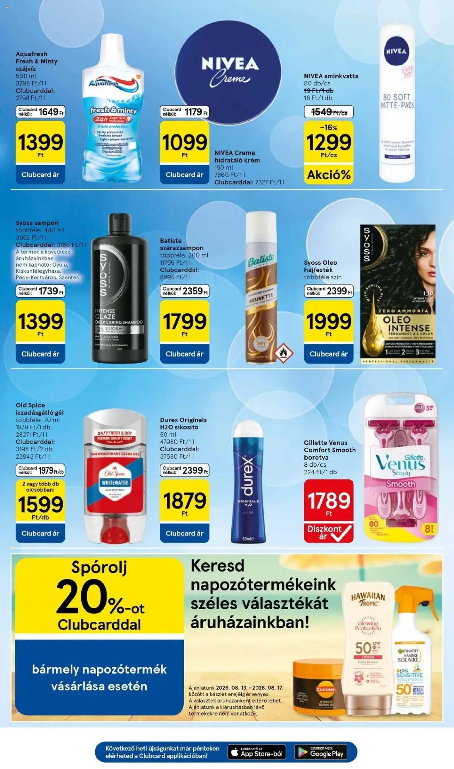 Tesco akciós ujság - amely érvényes a következő dátumtól: 2026.08.13. | Oldal: 29 | Termékek: Krém, Sikosító, Borotva, Izzadásgátló