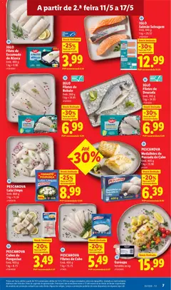 Pré-visualização Lidl folheto válido de 11.05.2026 | Página: 7 | Produtos: Dourada, Pescada, Lulas, Pescada do cabo