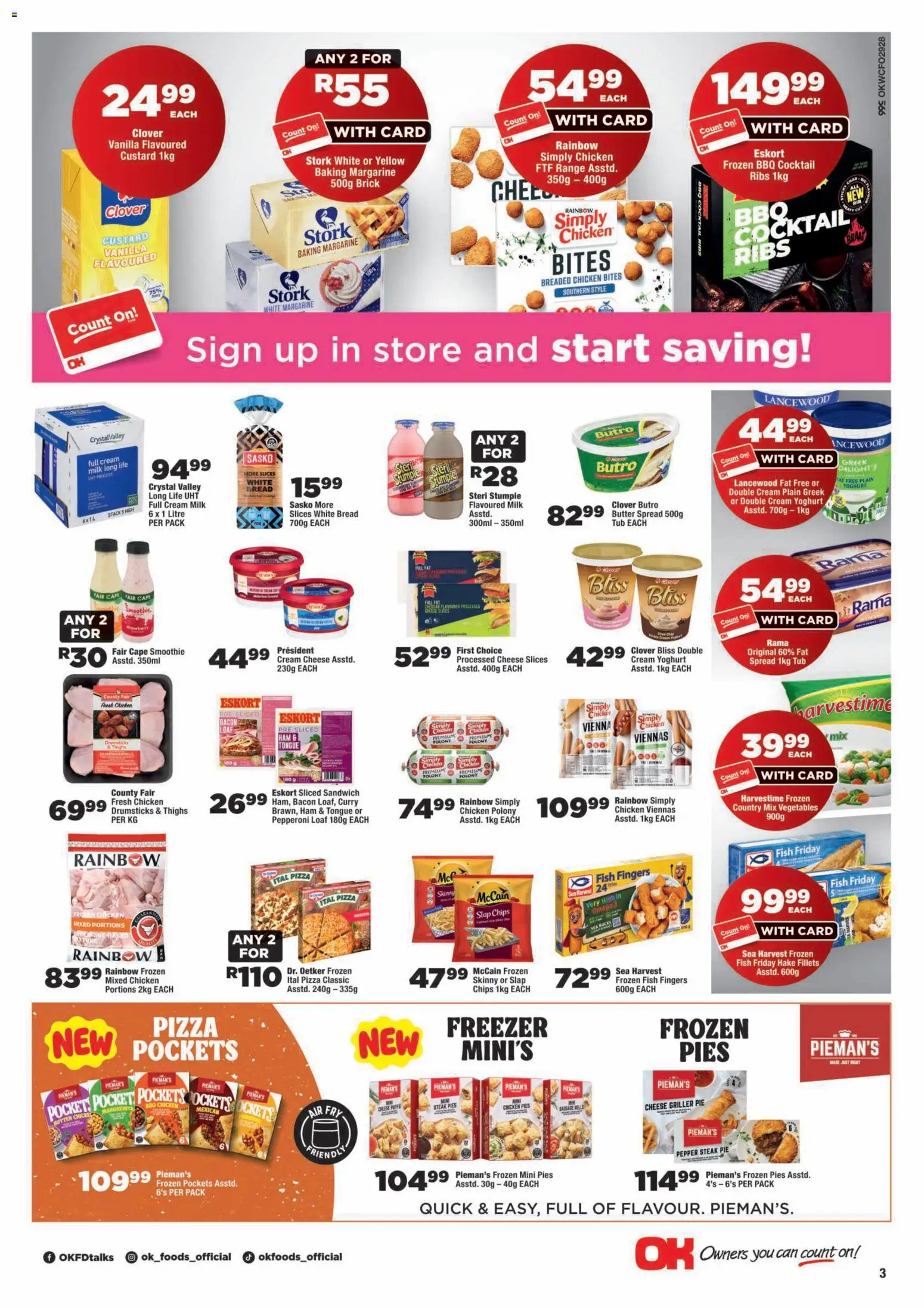 New OK Foods catalogue – valid from 23/10/2026 | Page: 3 | Products: Steak, Omega 3, Polony, Fish