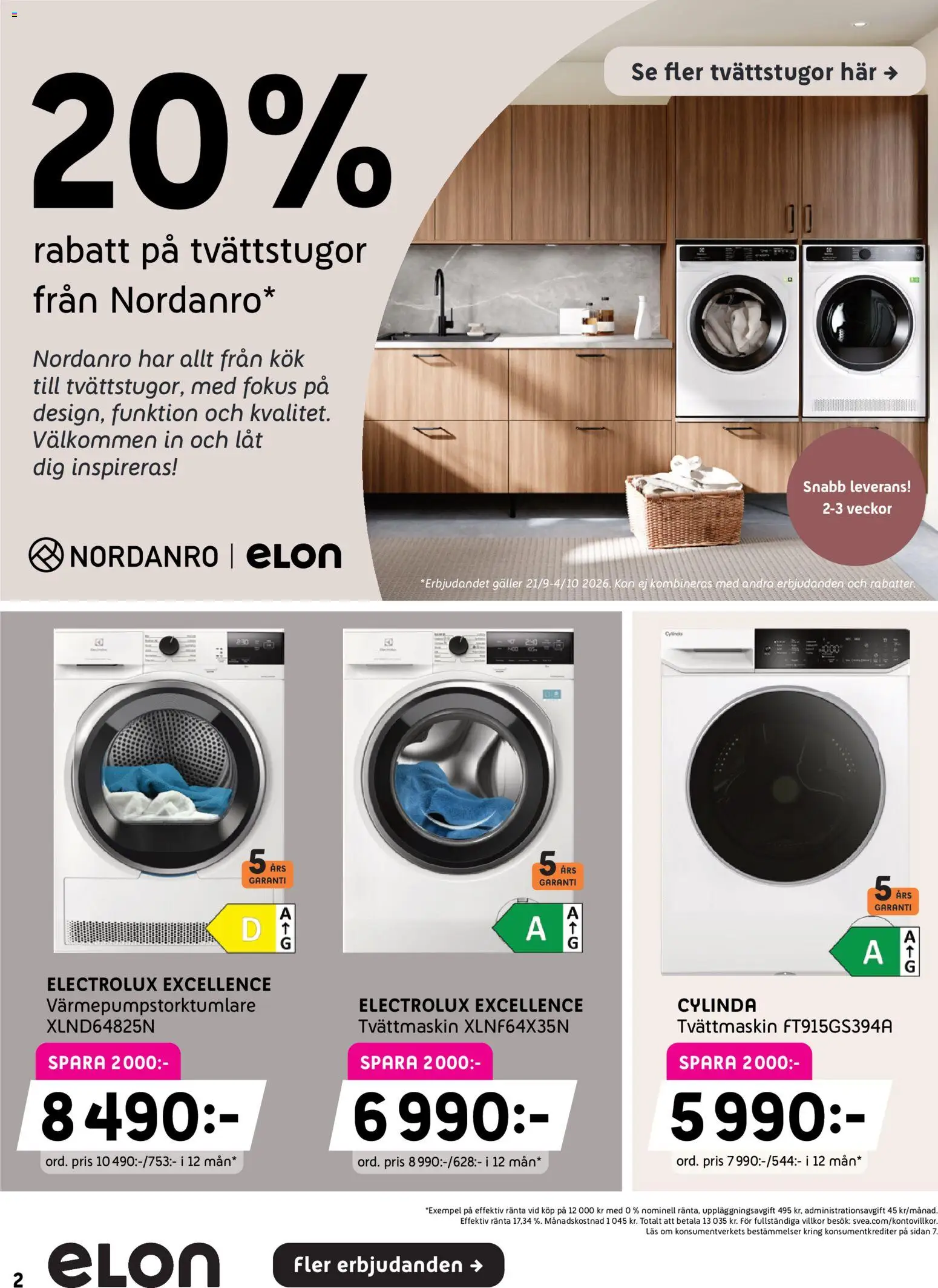 Elon reklamblad aktuell från 21/09/2026 | Sida: 2 | Produkter: Galler, Tvättmaskin