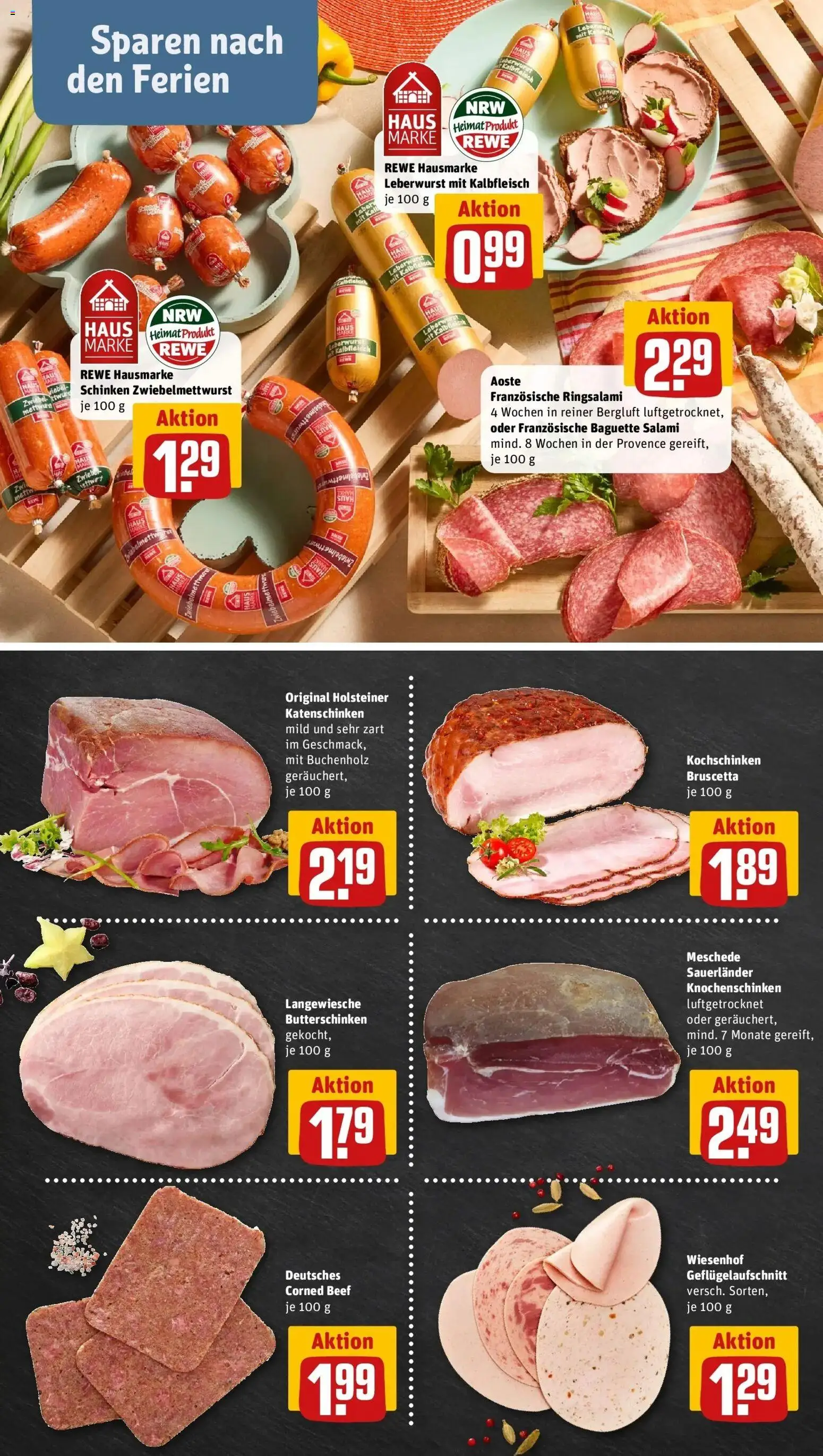 REWE Prospekt ab 24.08.2026 zum Blättern » Angebote | Seite: 10 | Produkte: Baguette, Salami, Schinken