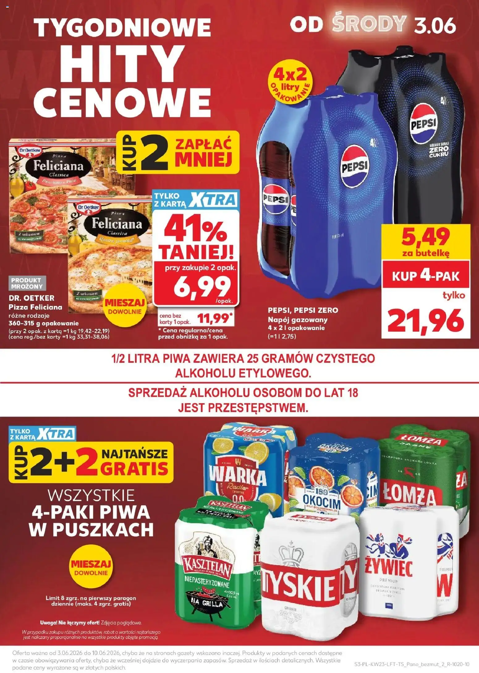 Kaufland gazetka od 03.06.2026 | Strona: 3 | Produkty: Karta, Pepsi, Warka, Pizza