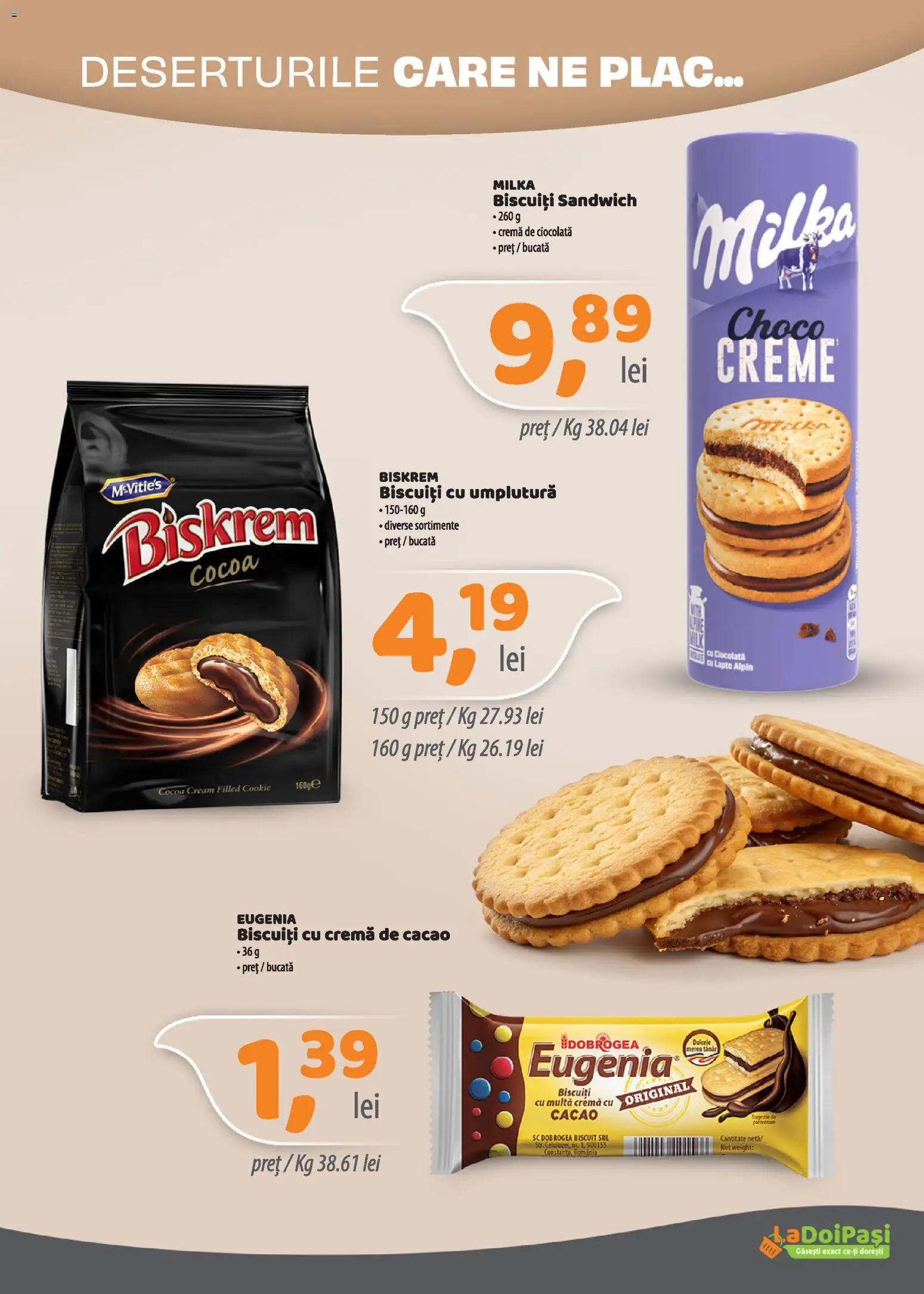 Noul catalog LaDoiPași – valabil de la 01.07.2026 | Pagină: 6 | Produse: Lapte, Cremă, Cacao, Biscuiți