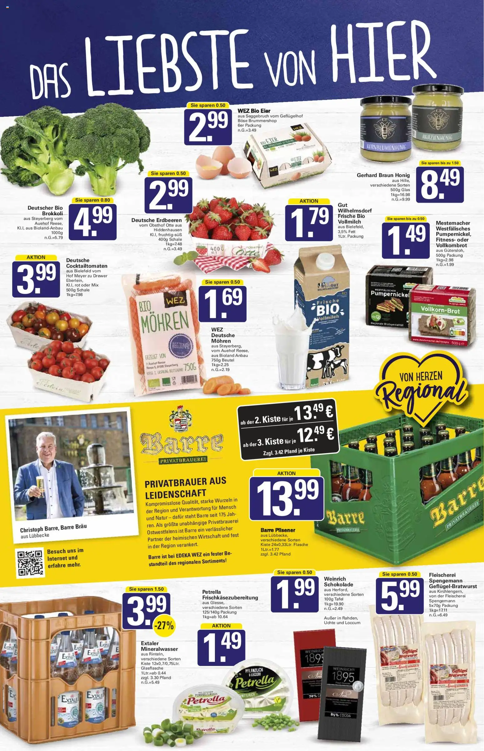 WEZ Prospekt – gültig ab 06.07.2026 | Seite: 3 | Produkte: Schokolade, Vollkornbrot, Mineralwasser, Mohren