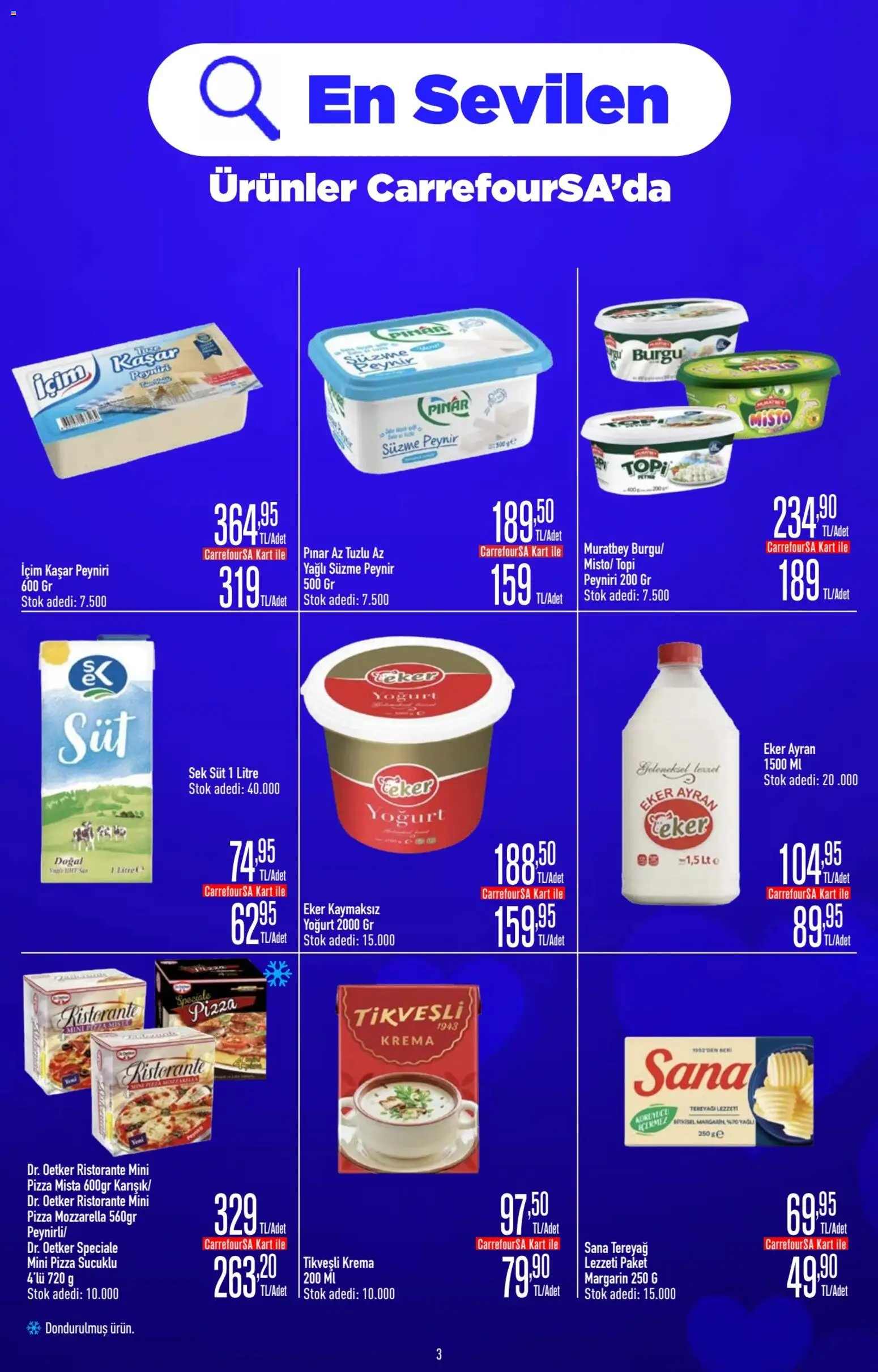 CarrefourSA Katalog - 11.06.2026 tarihinden itibaren geçerlidir | Sayfa: 3 | Ürünler: Süt, Tereyağı, Yoğurt, Süzme peynir
